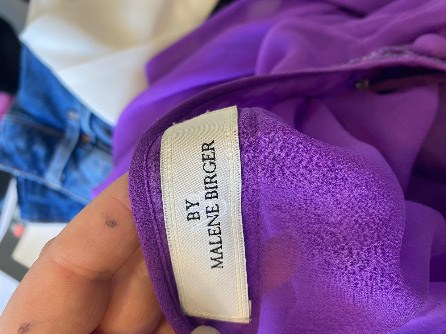 Marlene Birger Purple Dress with Pom Poms Size 14