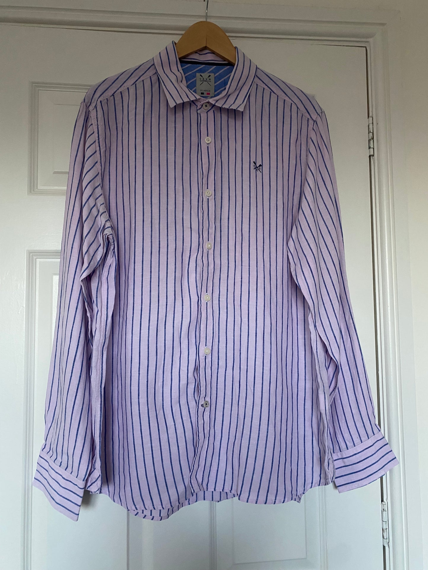 Tommy Hilfiger lilac linen stripe shirt size XL