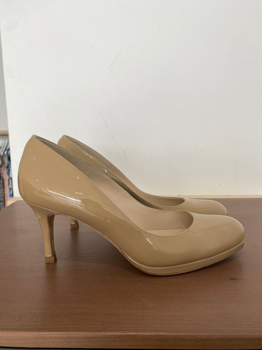 LK Bennett Beige Patent Court Shoes Size 5