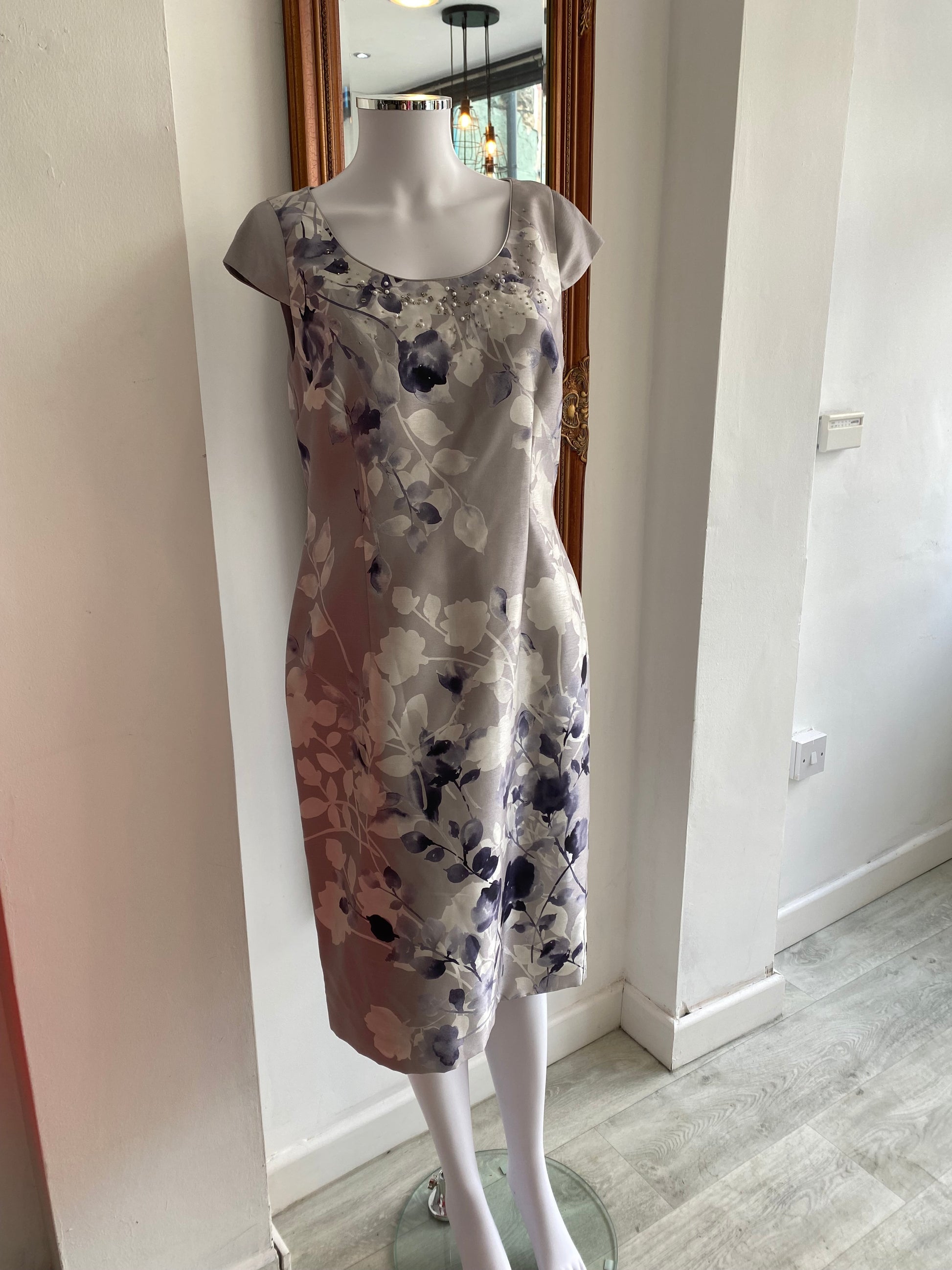 jacques vert grey dress Jacques vert grey lace dress, Size UK