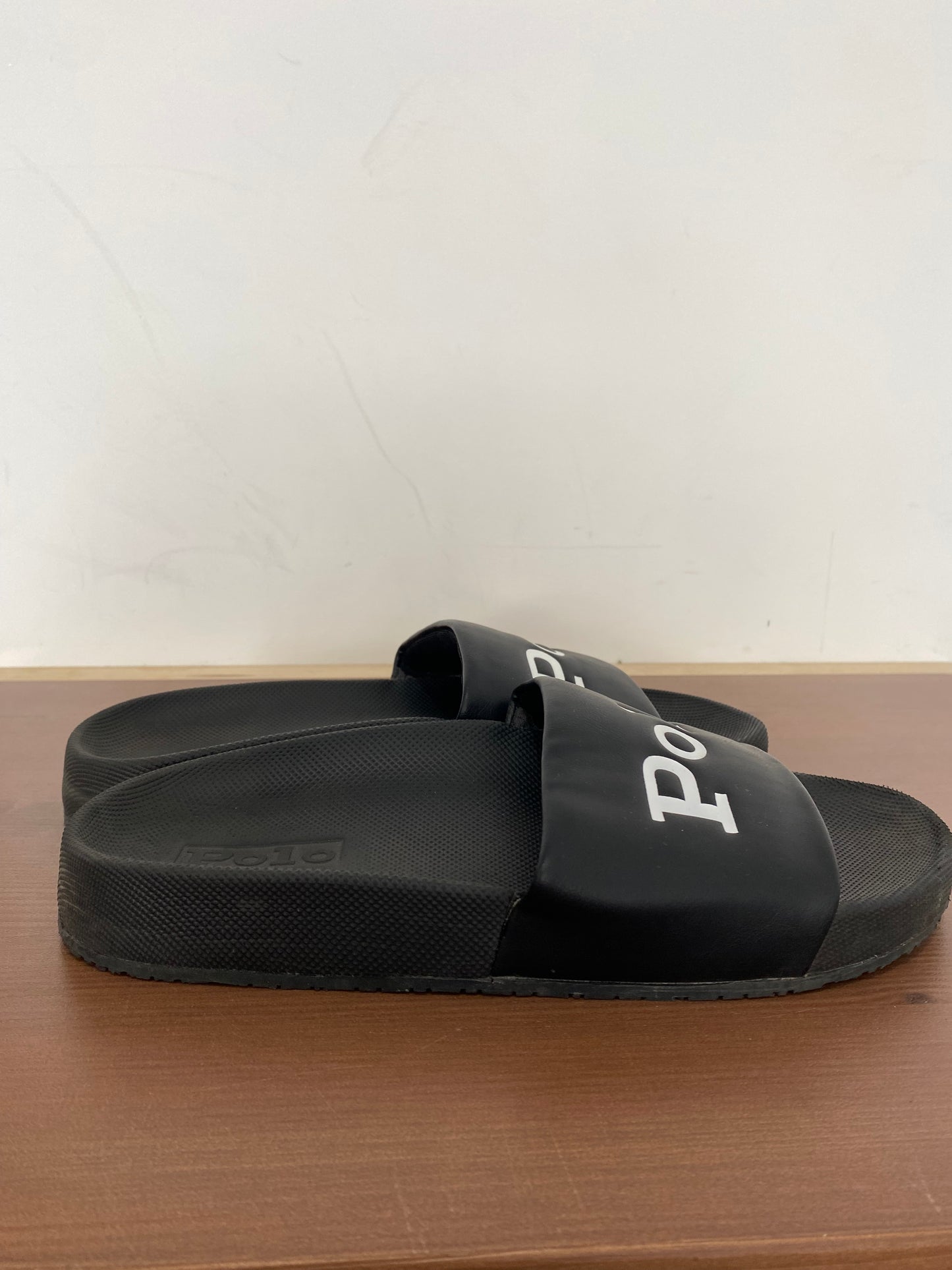 Polo Ralph Lauren Polo Black Cayson Sliders Size 4.5