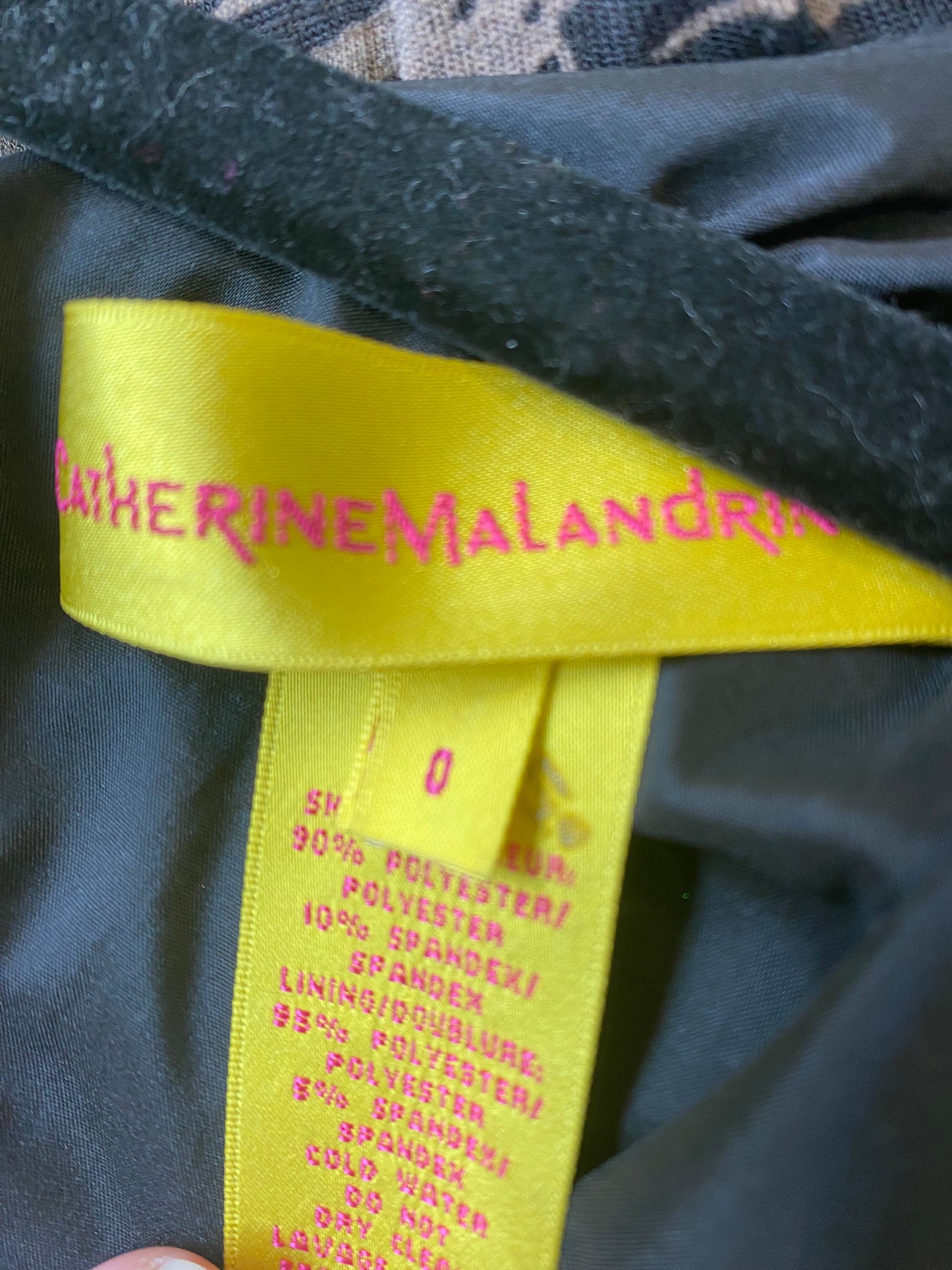 Catherine Malandrino Black Textured Leather Look Dress Size 6-8