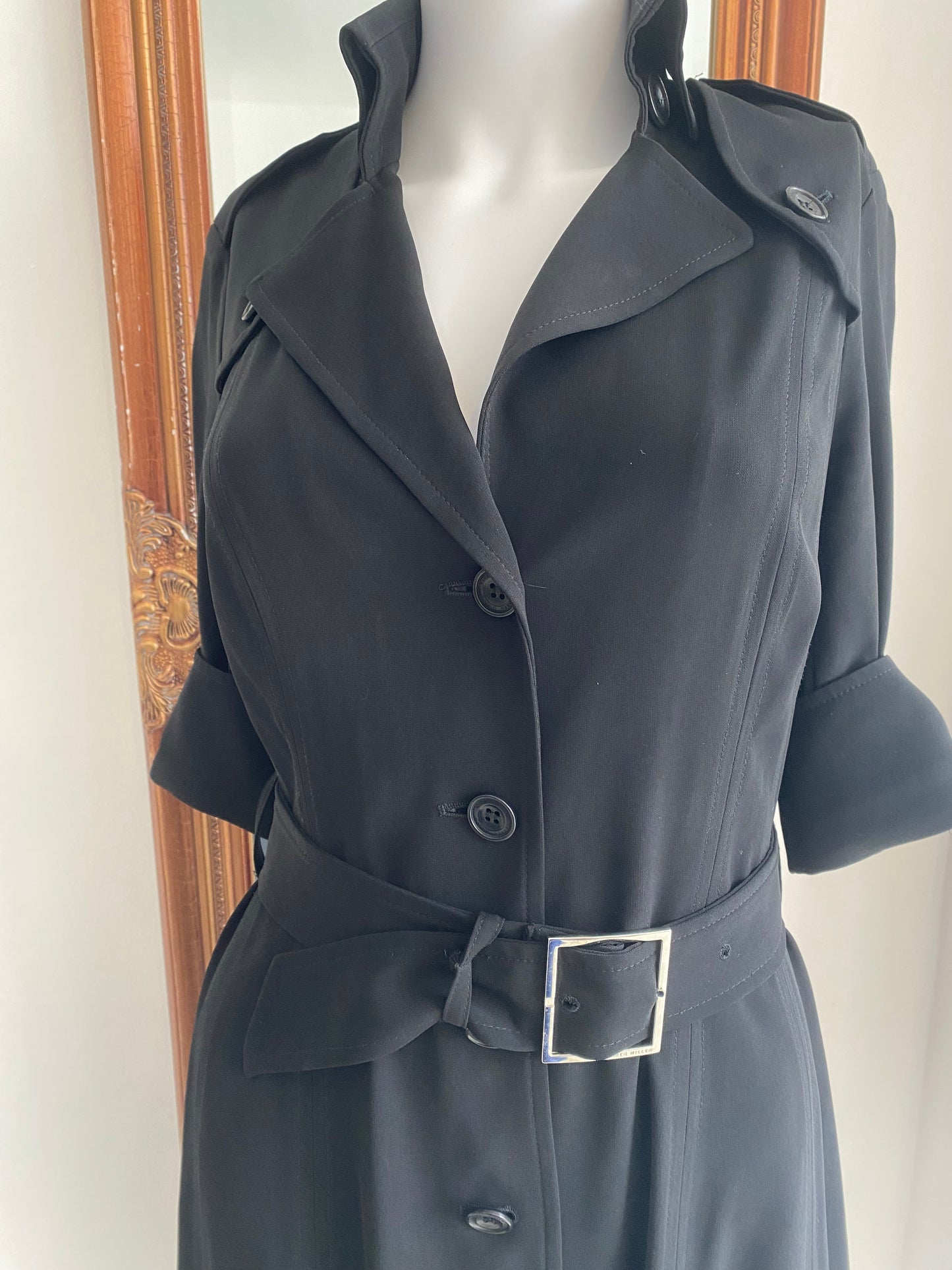 Karen Millen black belted dress size 8