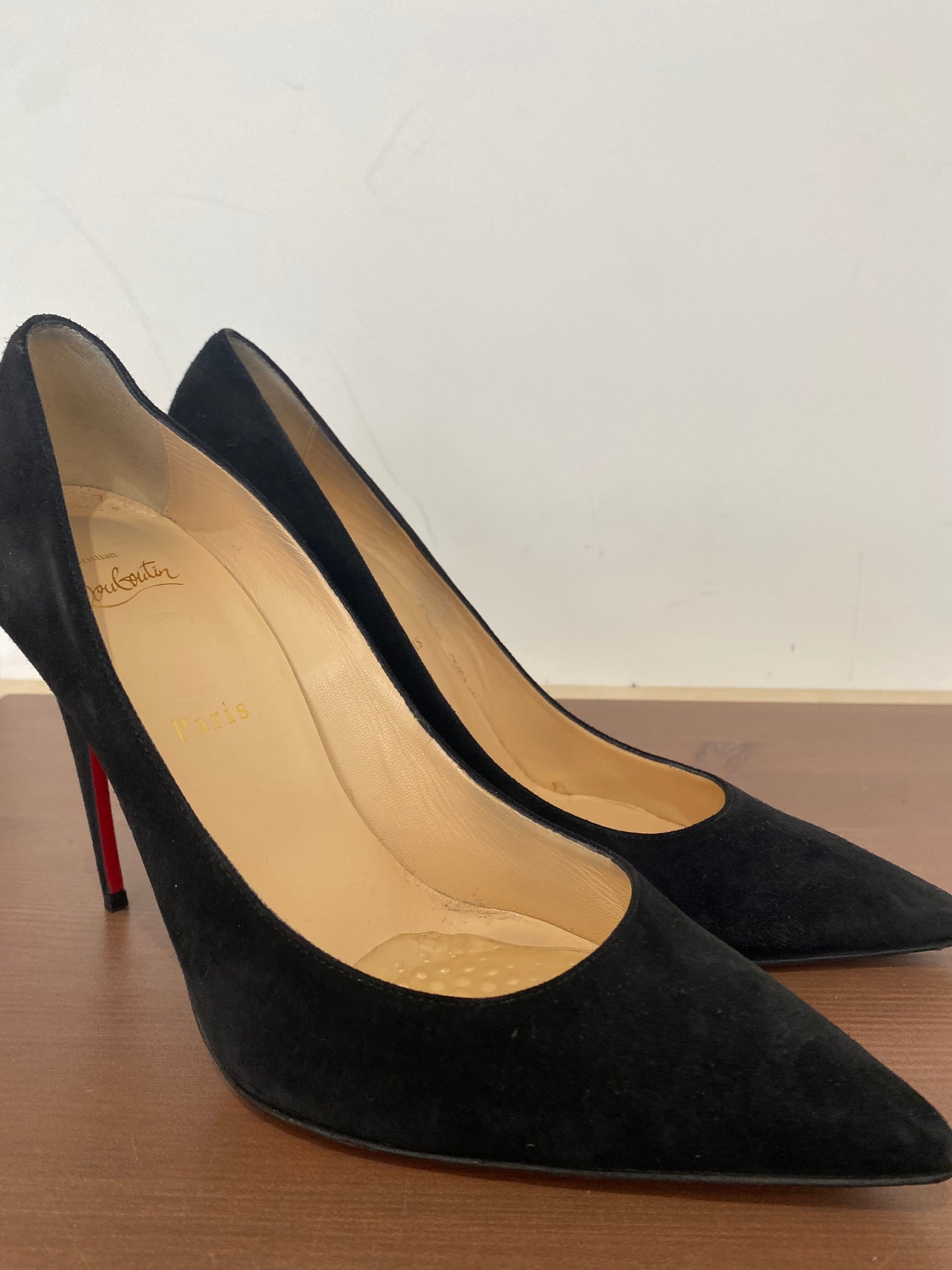 Christian Louboutin Black Suede Heels Size 7.5