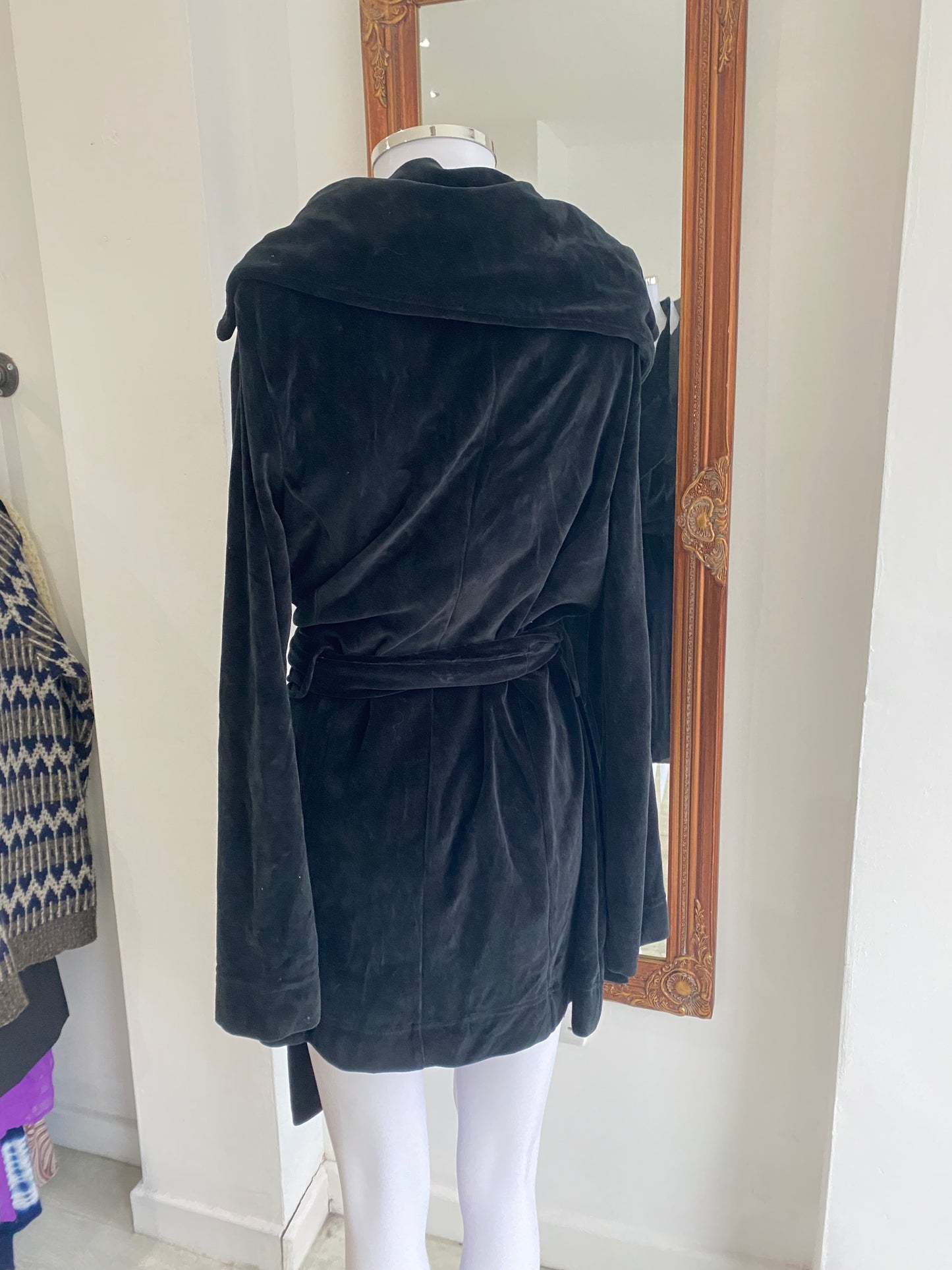 Naughty Black Velvet Coat Size 8