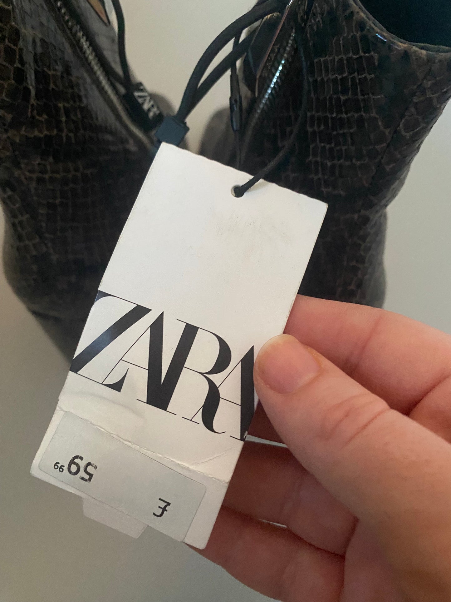 Zara snake ankle boots new size 3