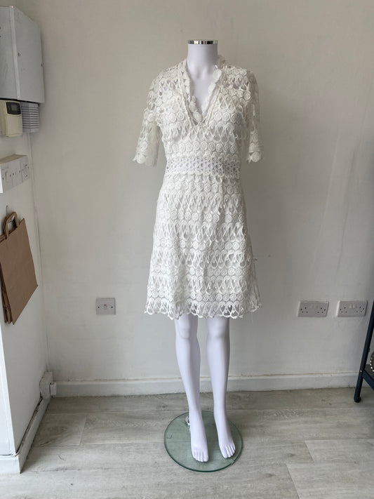 Frock and Frill White Dress Size 8