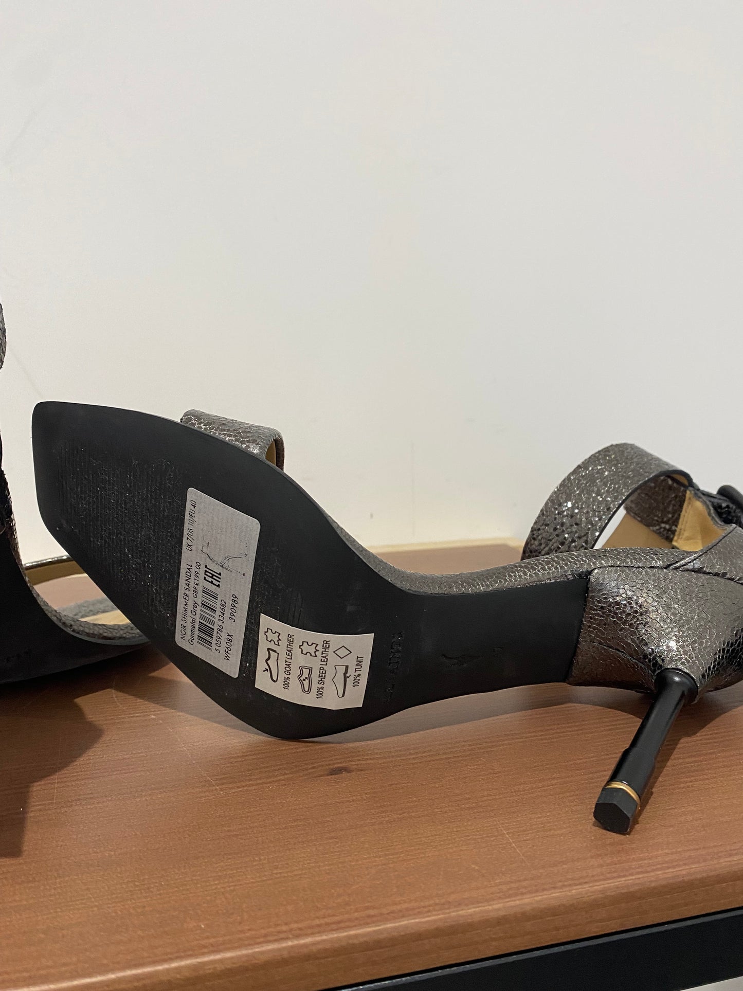 All Saints Pewter Leather Heels Size 7