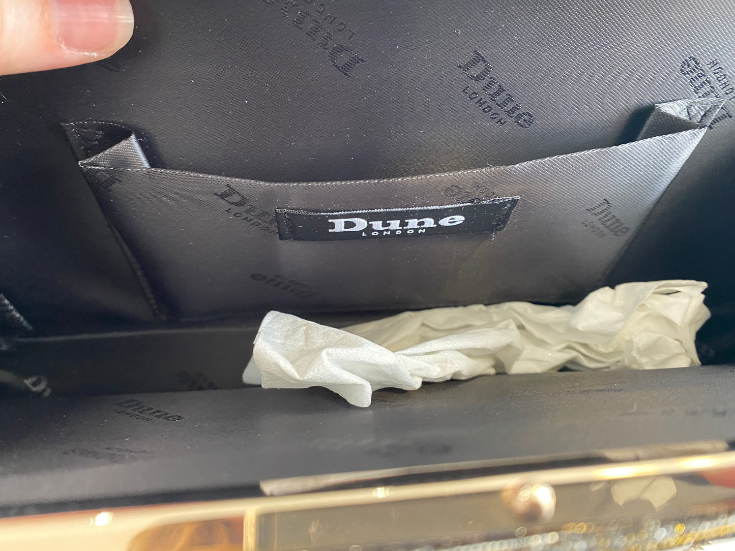 Dune Gold Shimmer Fabric Handbag