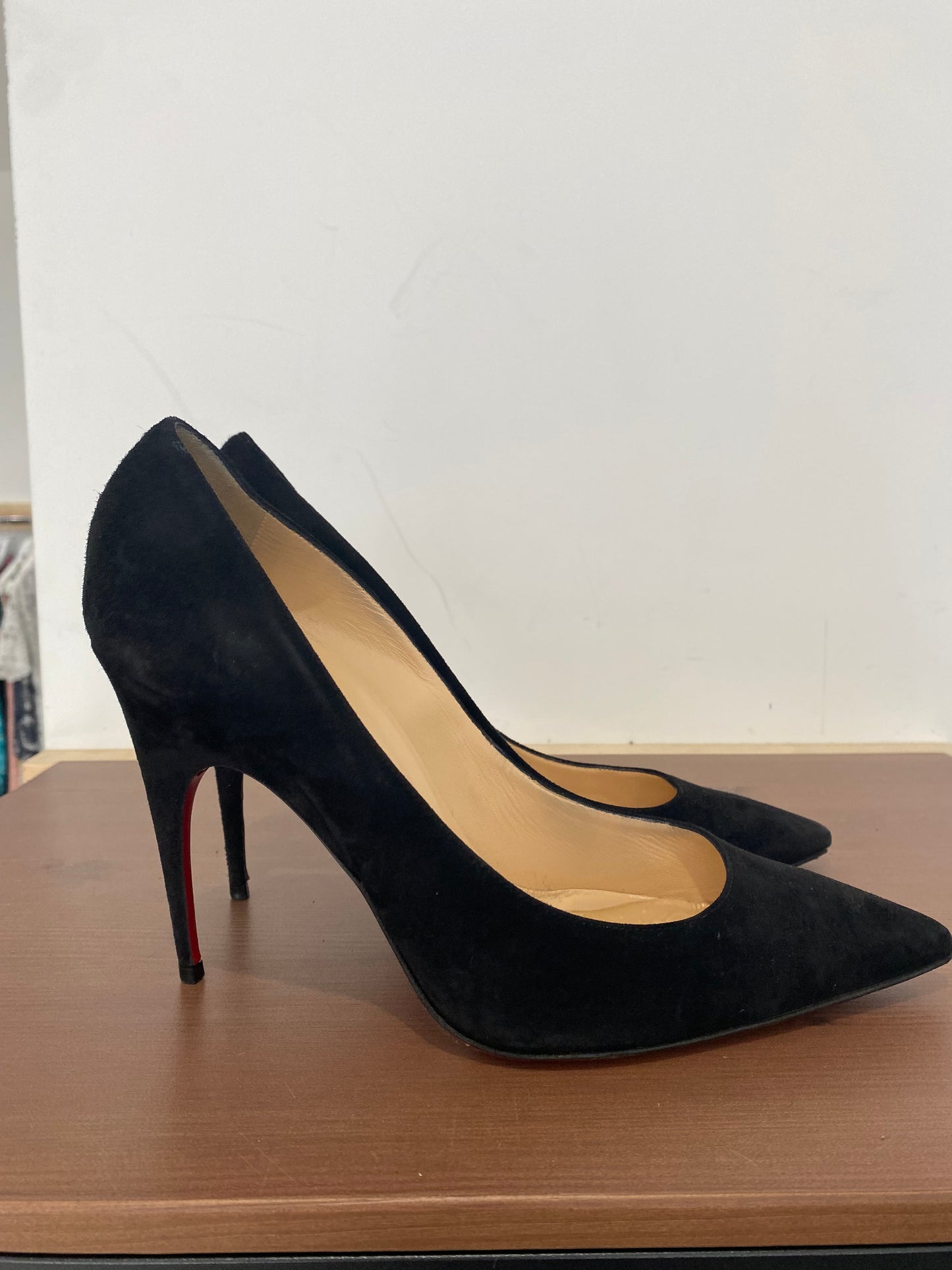 Christian Louboutin Black Suede Heels Size 7.5