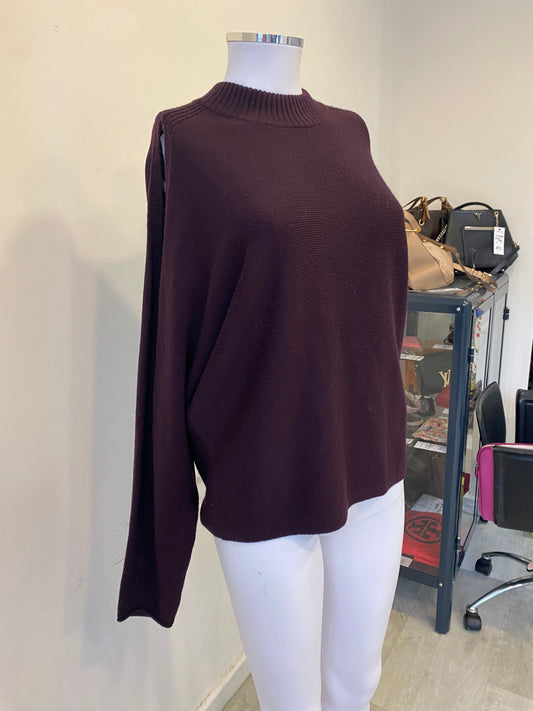 Jigsaw Purple Merino Wool Jumper with Cold Shoulder With Tags Size Medium 12-14