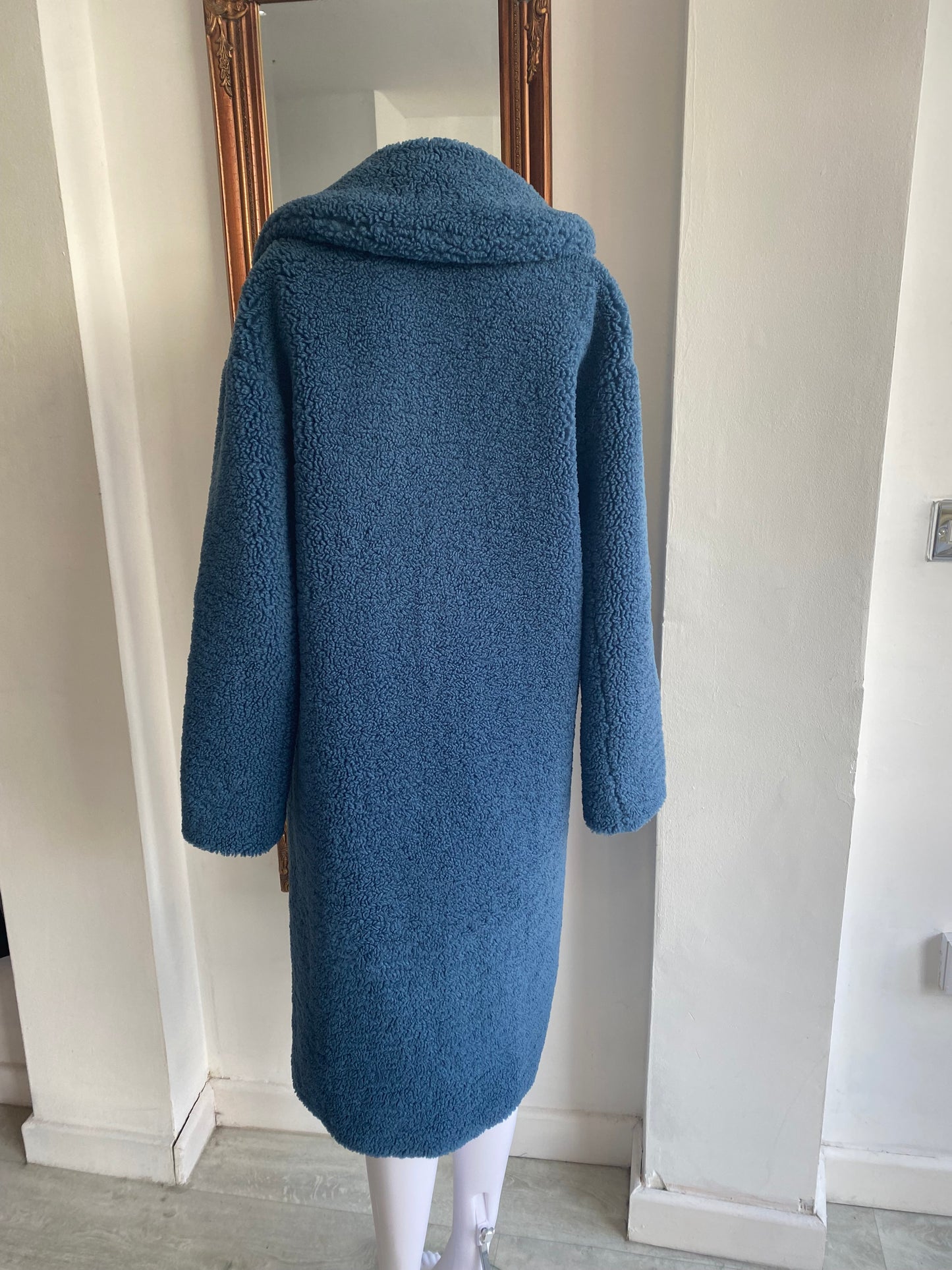 Zara Colbert Blue Teddy Coat Size Small 8-10
