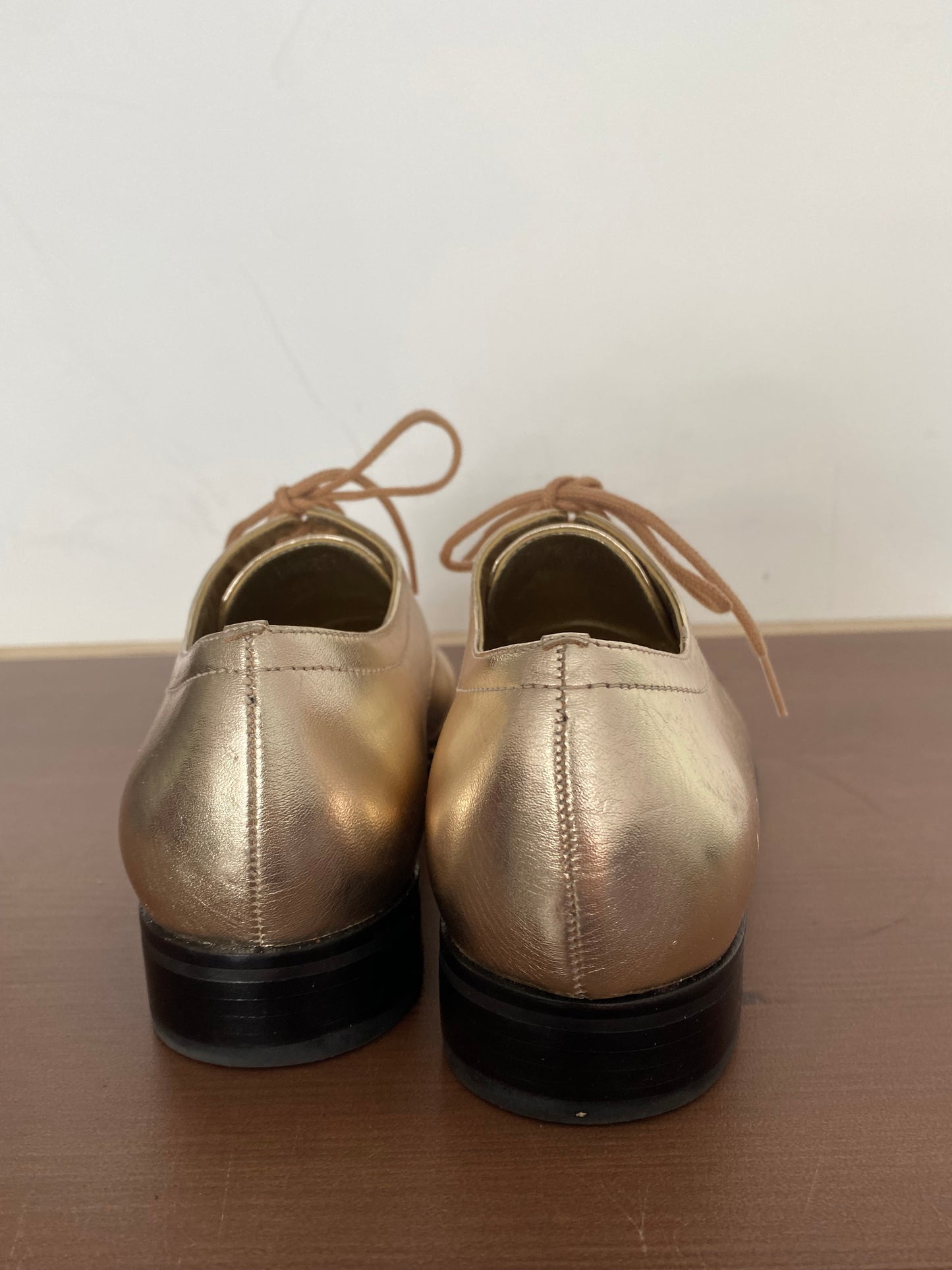 Dune Gold Brogue Shoes Size 3