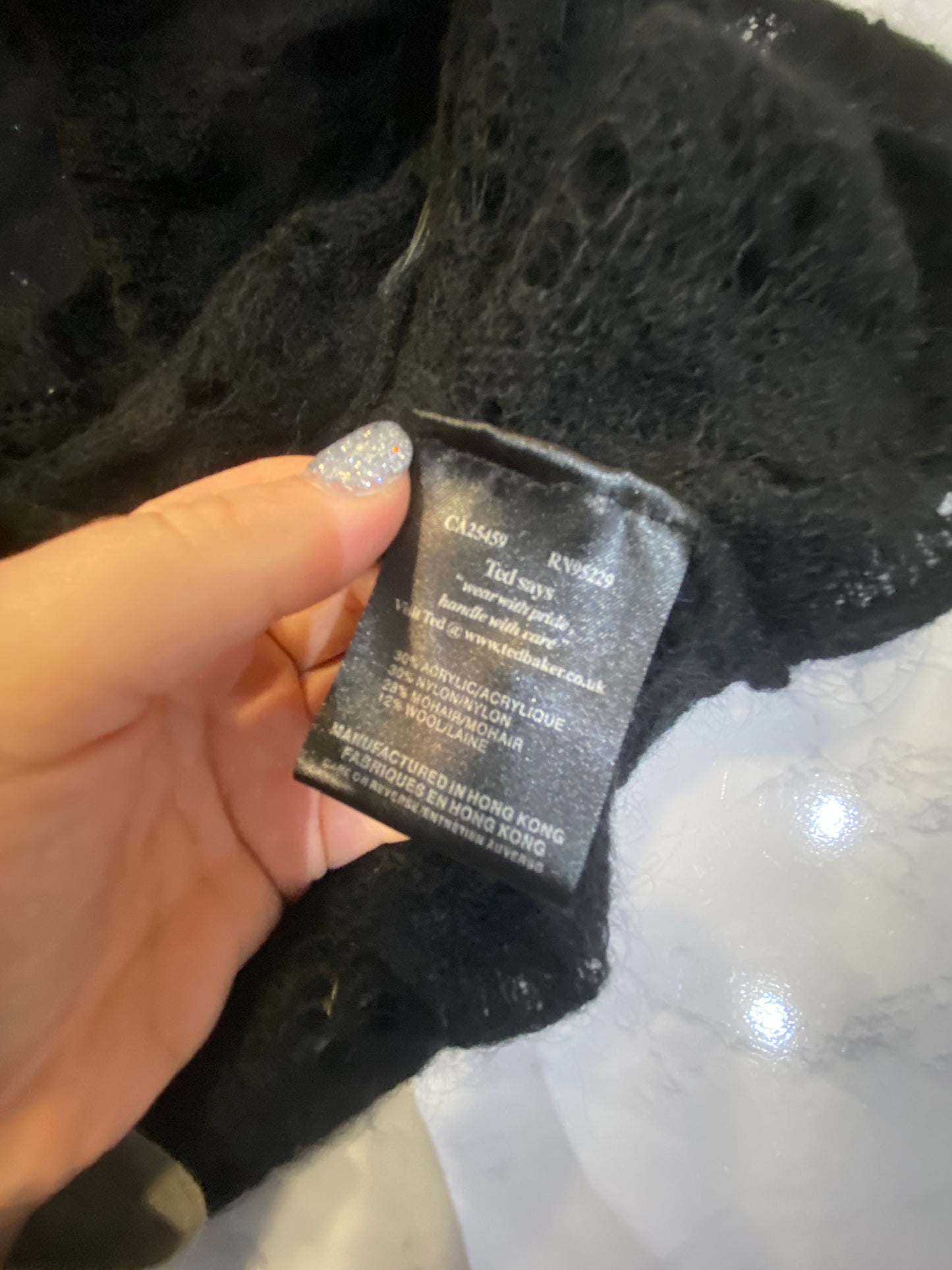 Ted Baker Black Knitted Bolero Cardigan Top Size 8