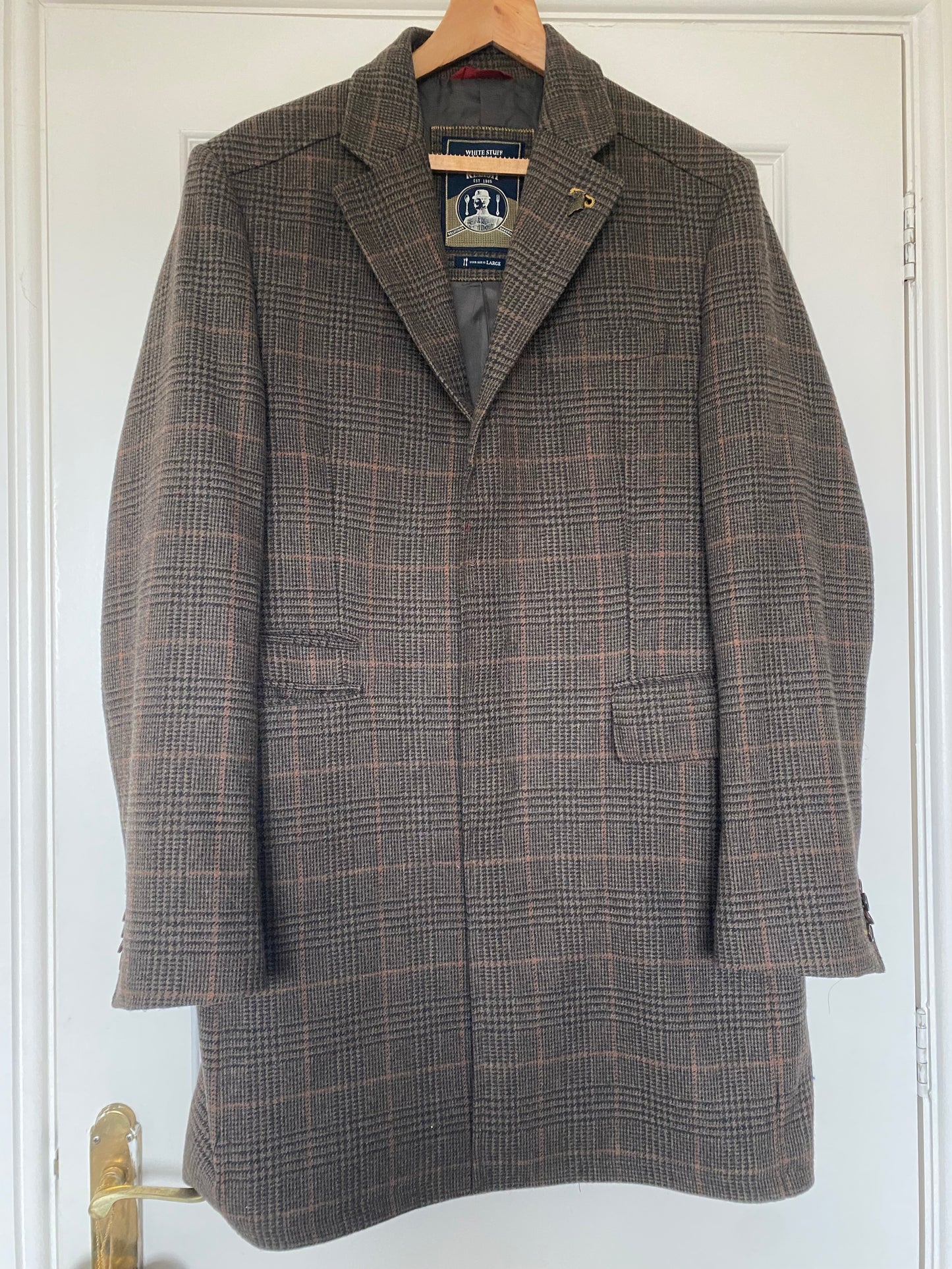White Stuff Wool Blend Tweed Coat Size Large