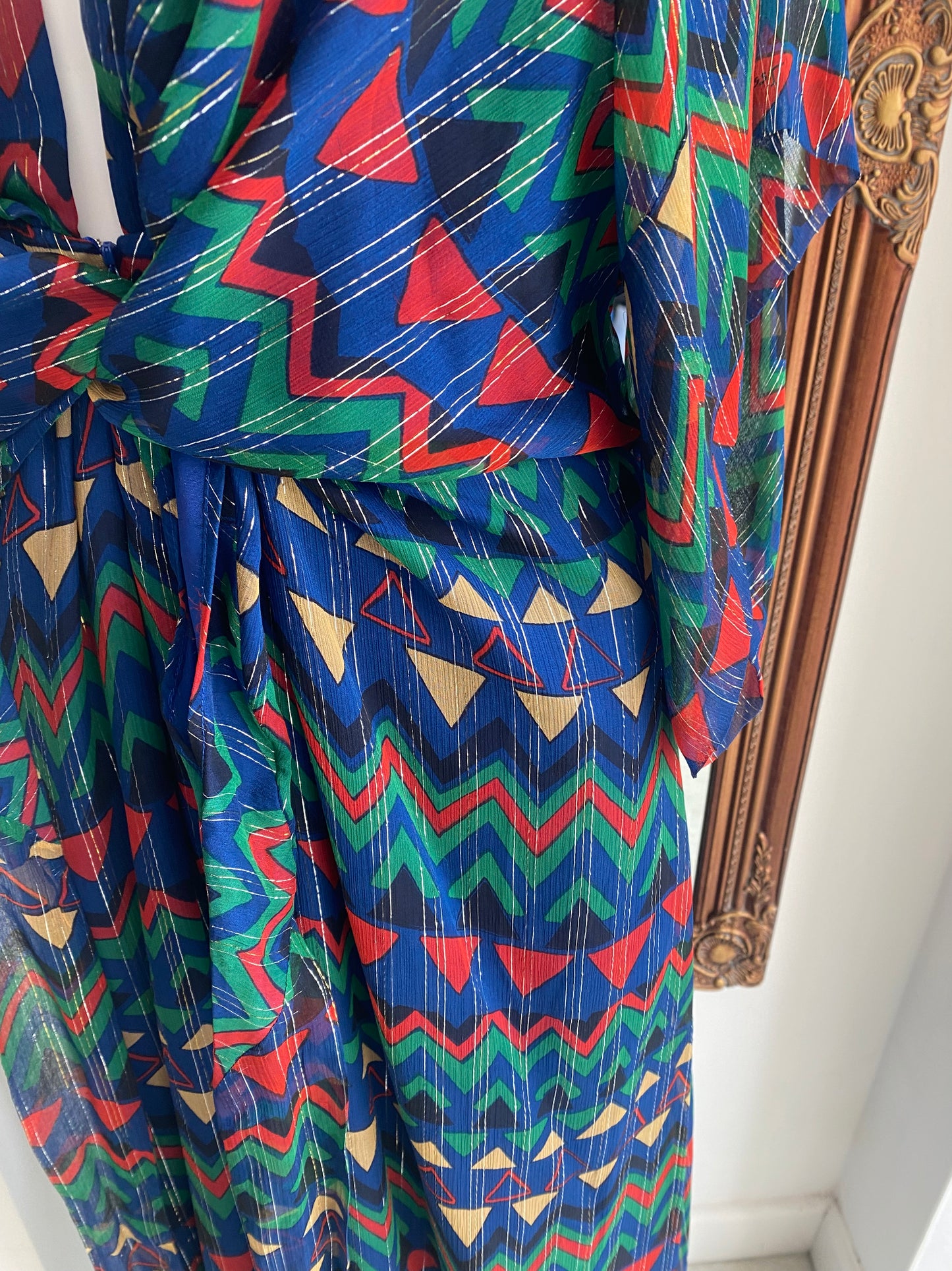 Issa Geometric Print Maxi Dress Size 12