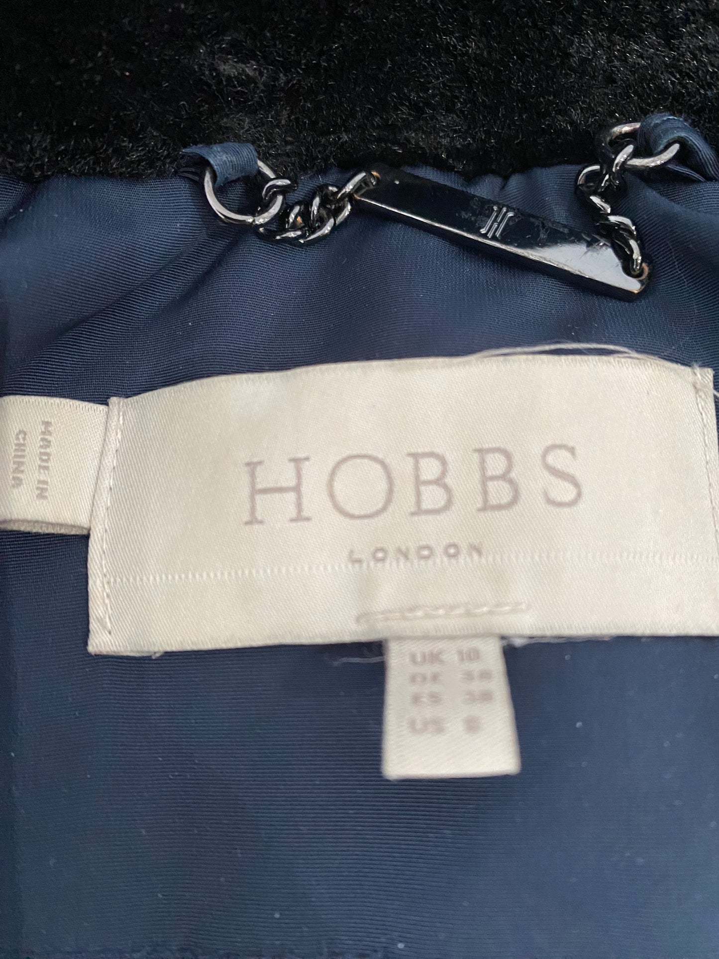 Hobbs Navy Coat Size 10