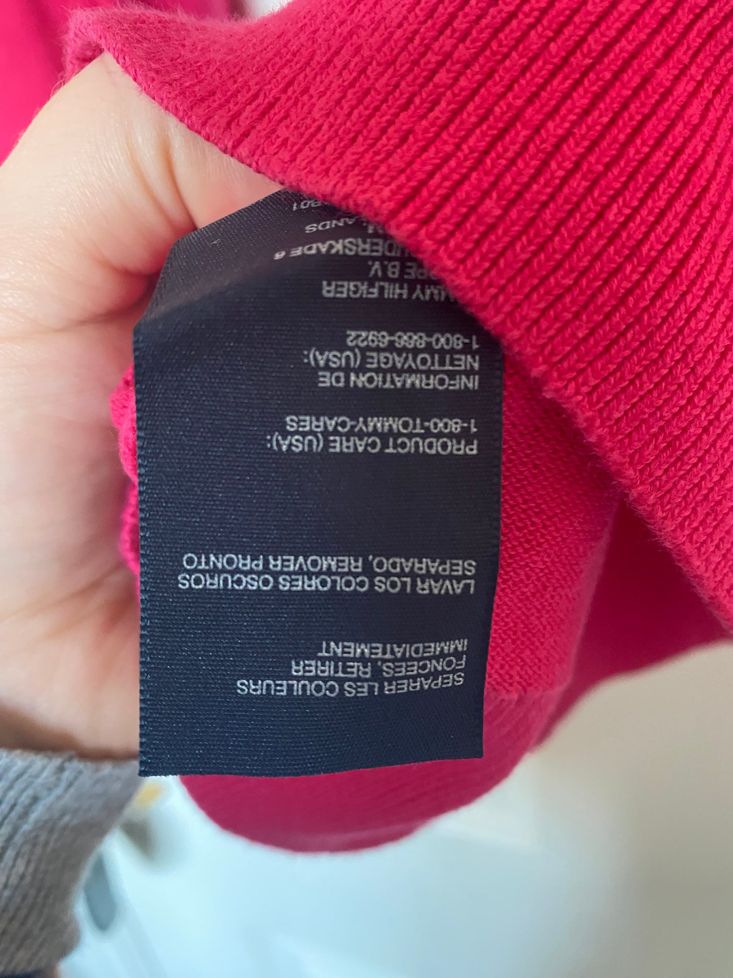 Tommy Hilfiger Pink Argyle Jumper Size XL