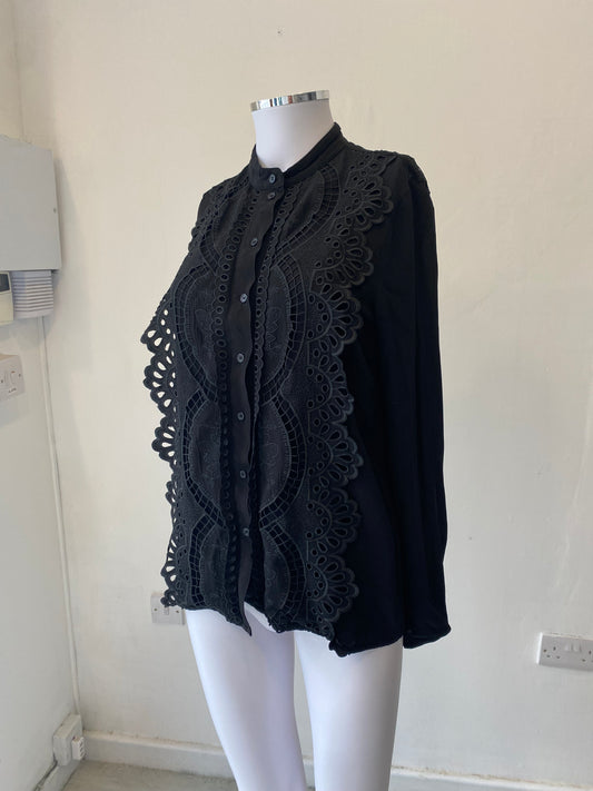 Reiss Black Blouse Size 10