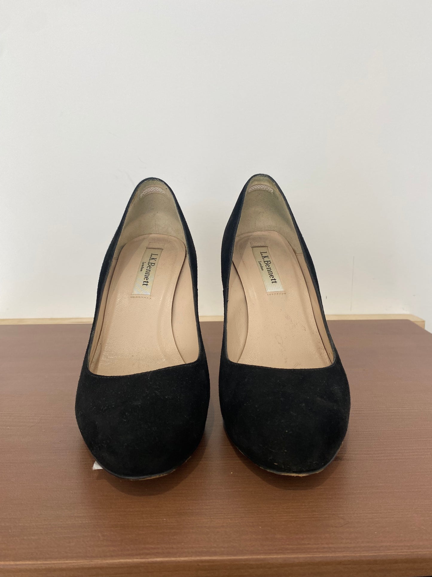 LK Bennett Black Suede Court Shoes Size 4