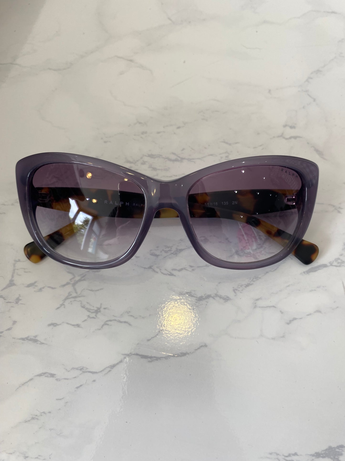 Ralph Lauren Purple Sunglasses with Tortoiseshell Print Arms