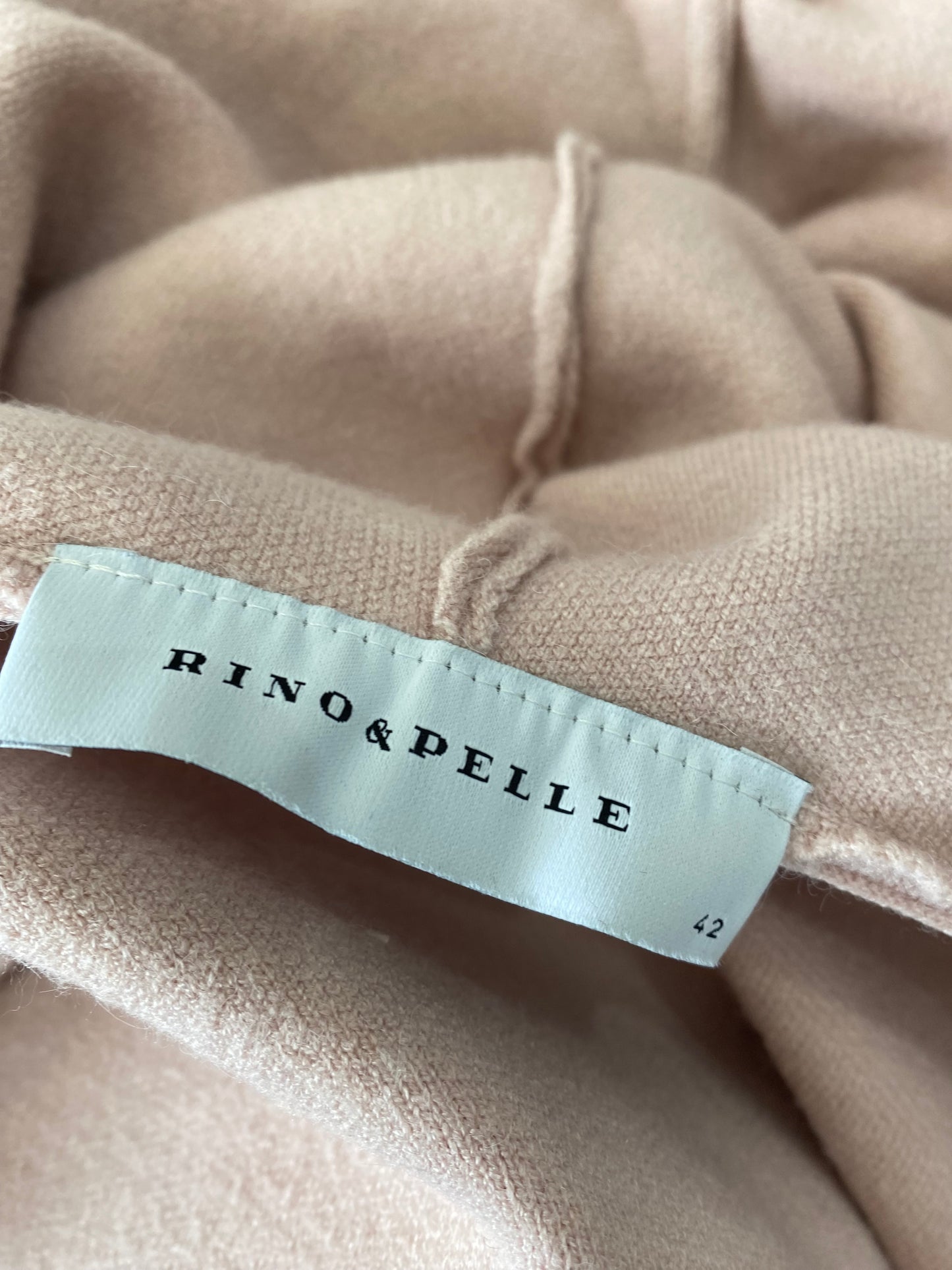 Rino and Pelle Blush Pink Coat Cardigan with Faux Fur Hood Size 12-14