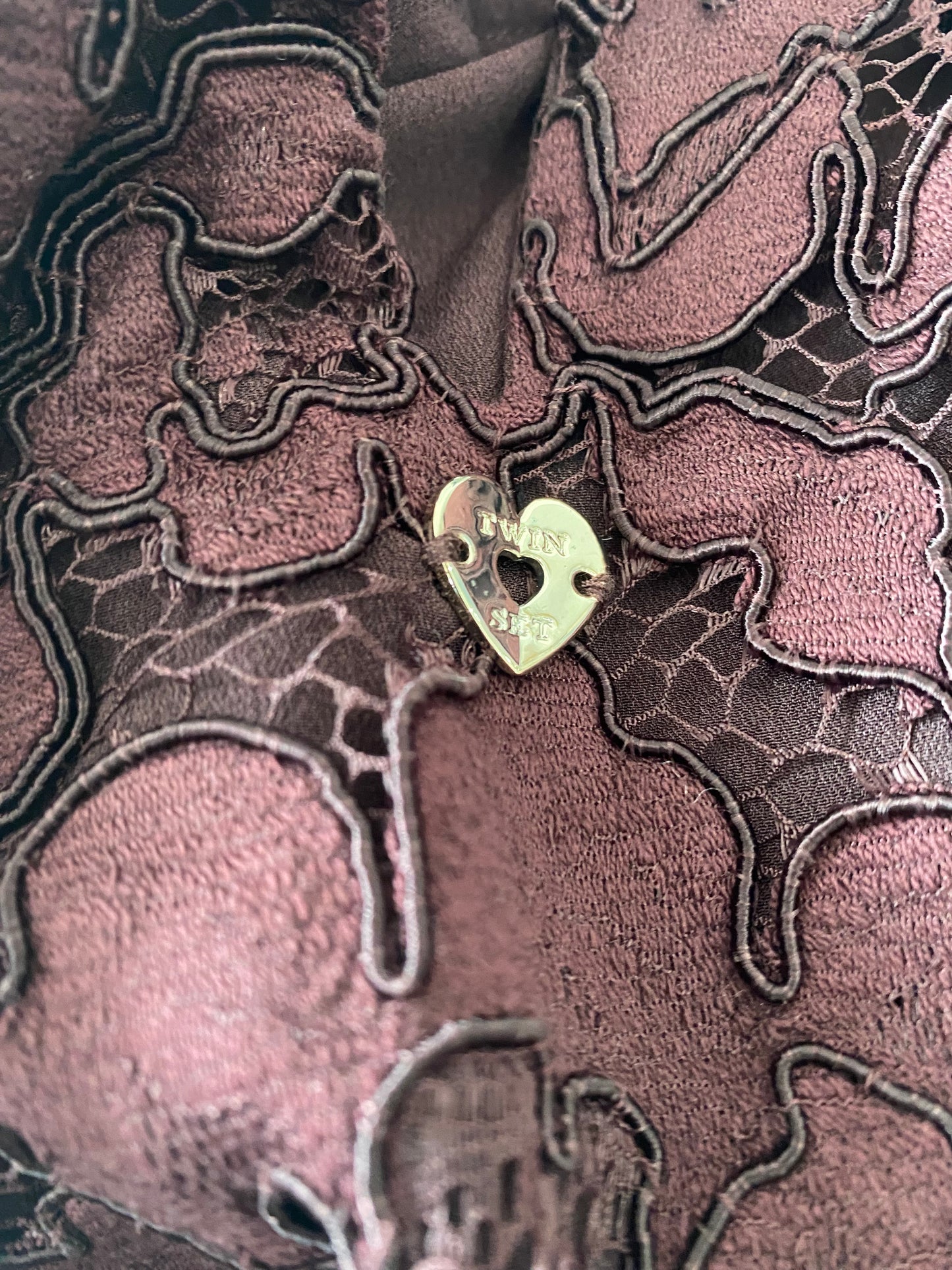 Twin Set burgundy lace dress size 8-10