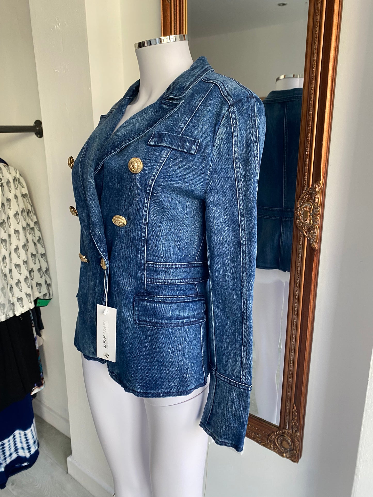 Sarah Ashley Cotton Denim Jacket Size Medium 12-14