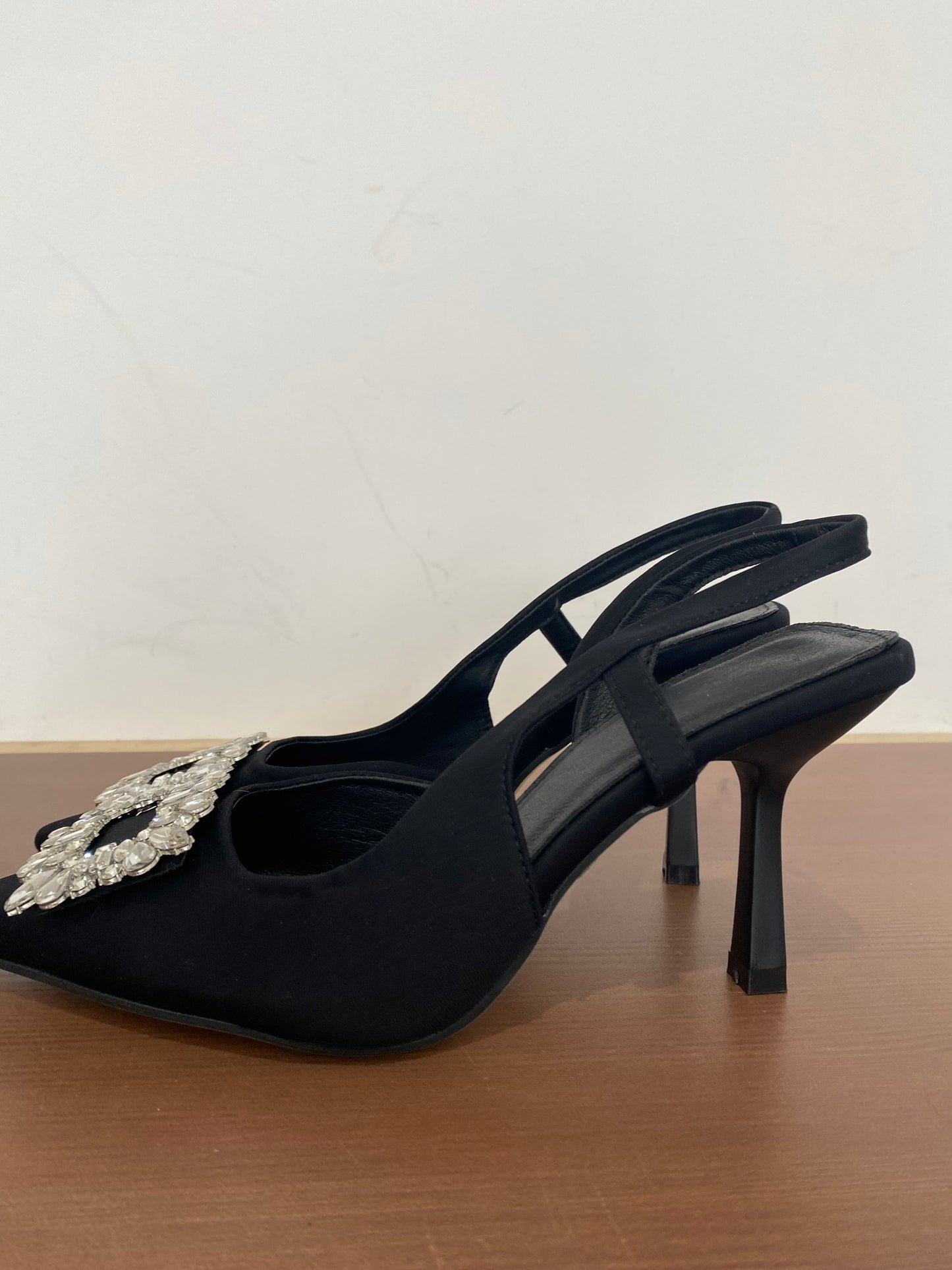 Black Shoes with Diamante Detailing Size 5