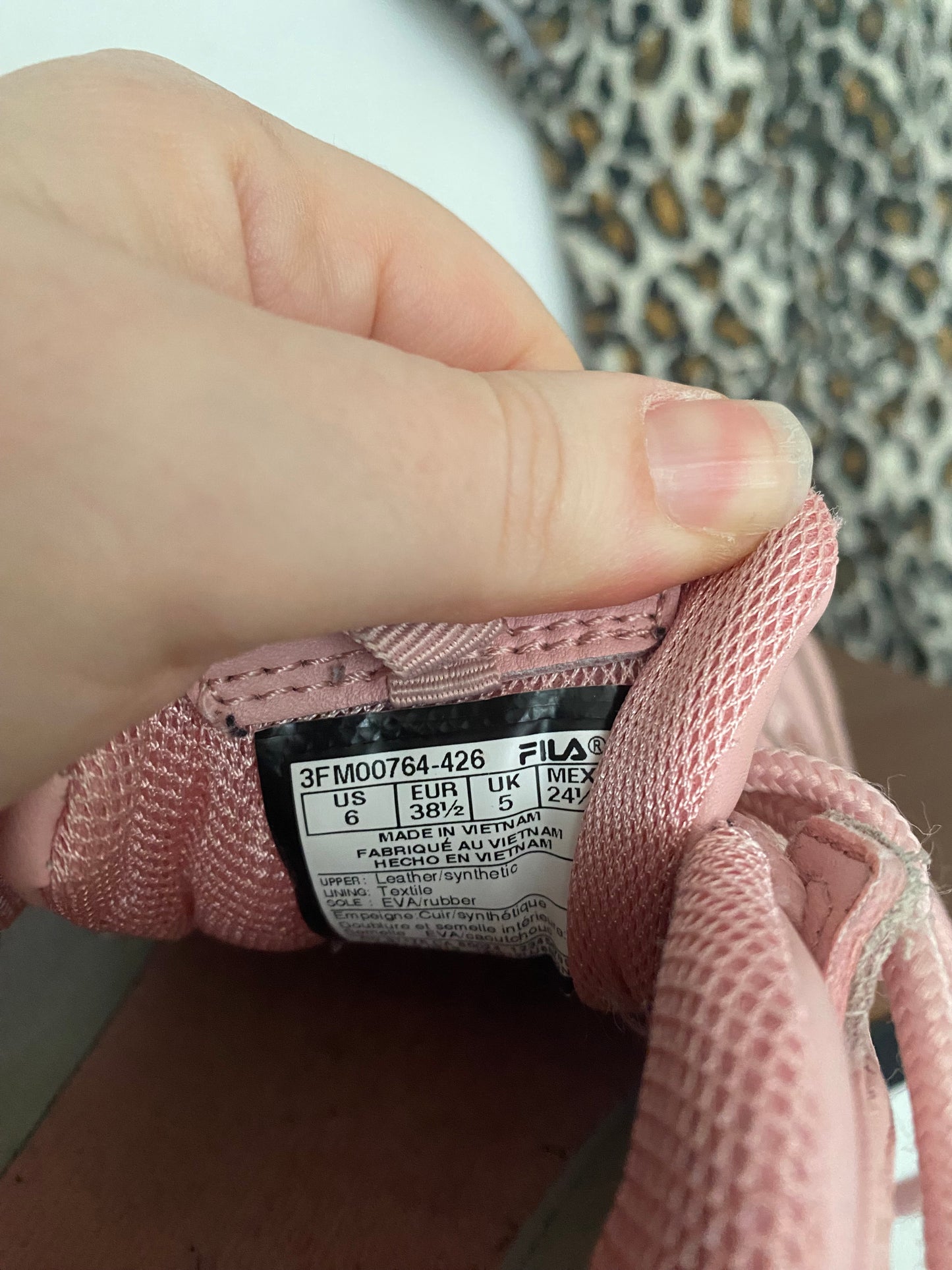 Fila Pink Trainers Size 5