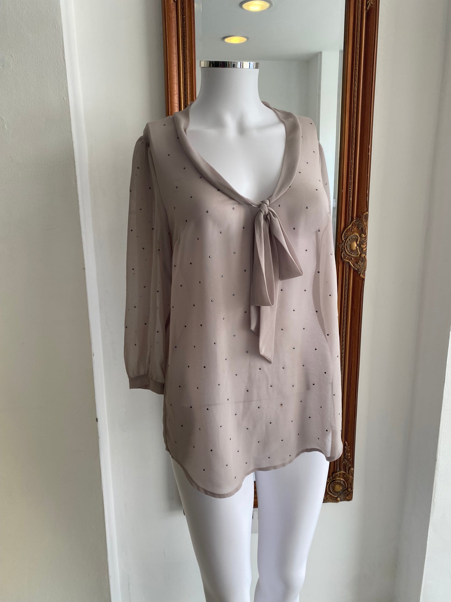 Sheer top with beading size 8-10