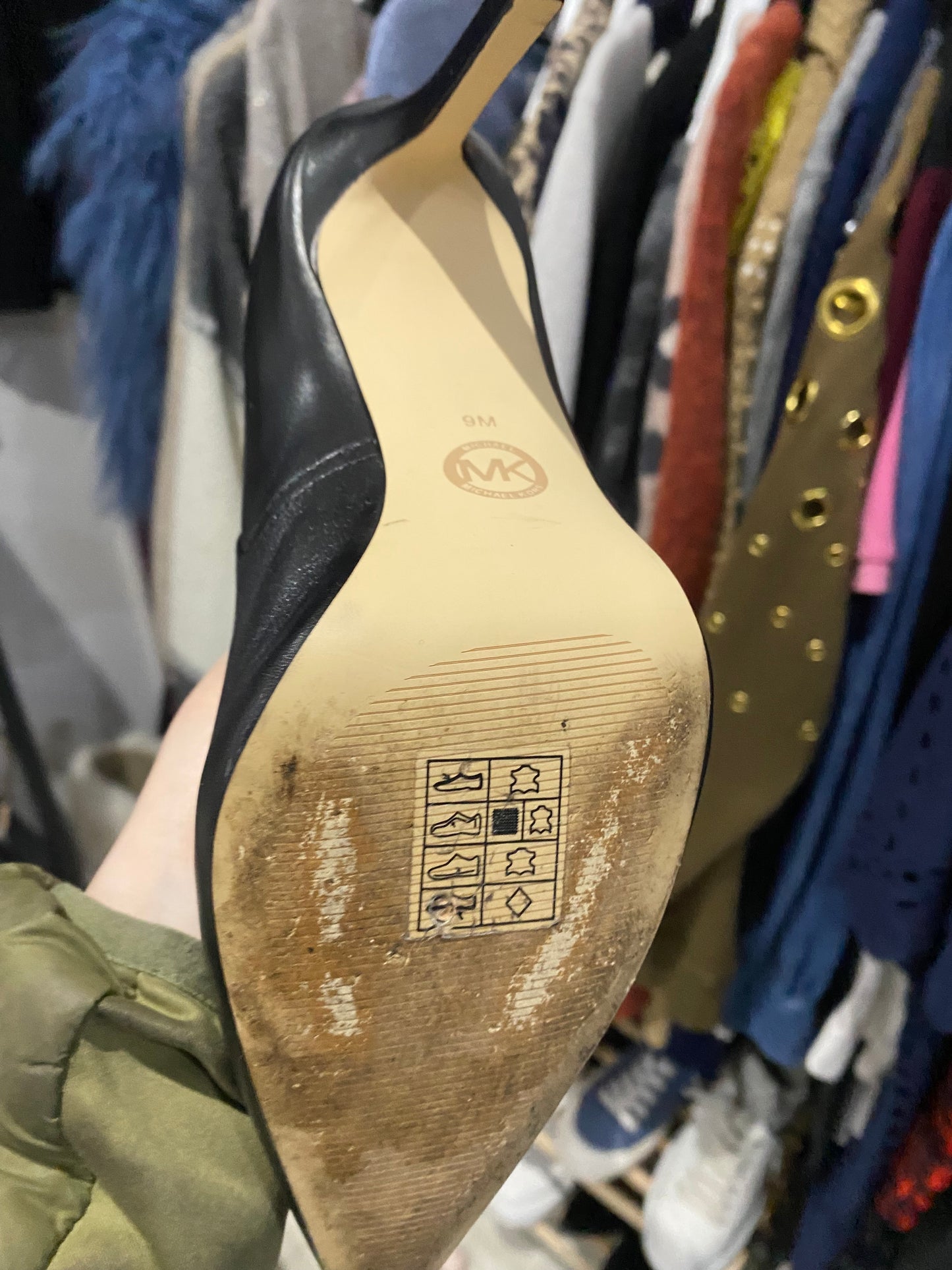 Michael Kors Black Leather Heeled Boots Size 7 with box