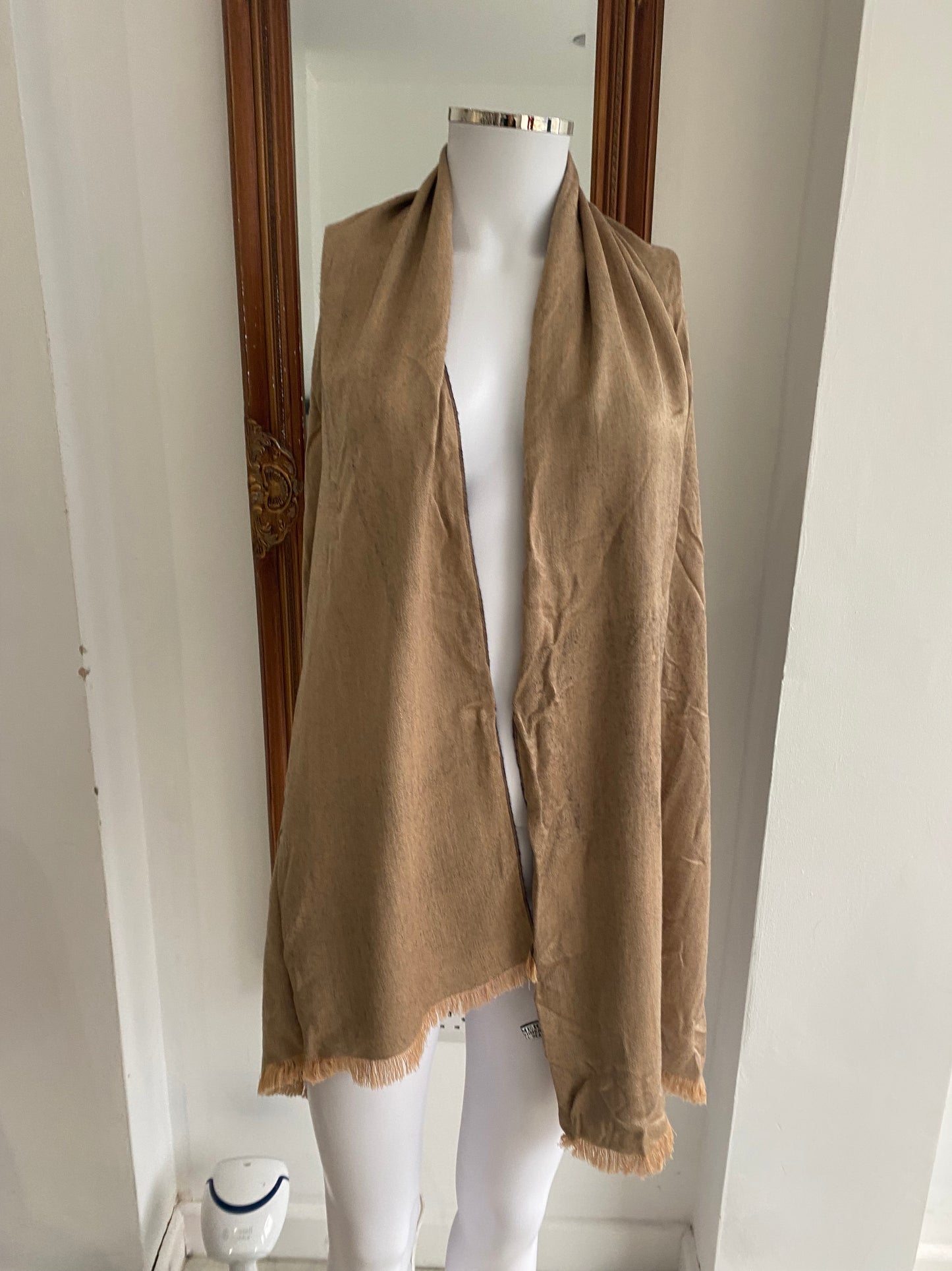 Himalayan Cashmere Gold and Navy Scarf