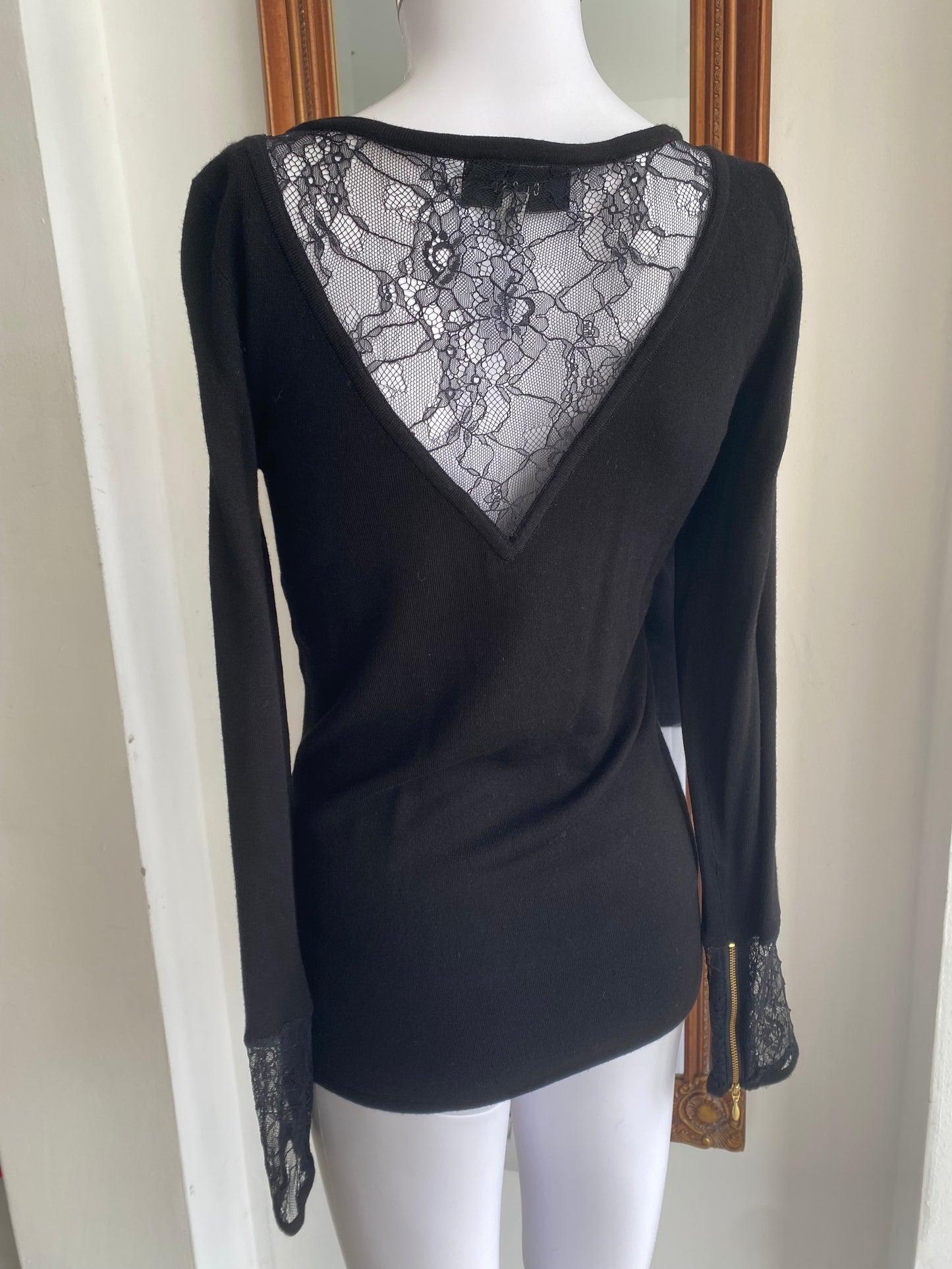 Coast lace detail navy top size 8