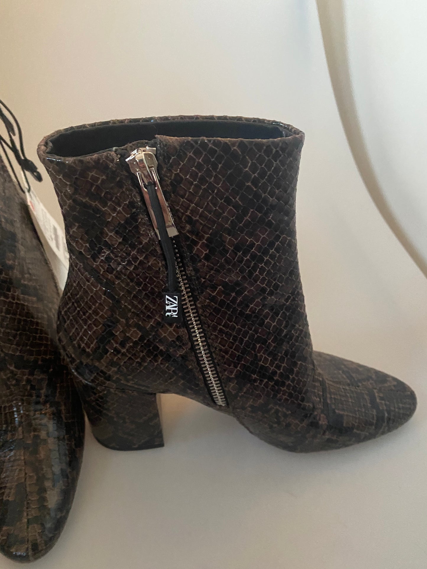 Zara snake ankle boots new size 3