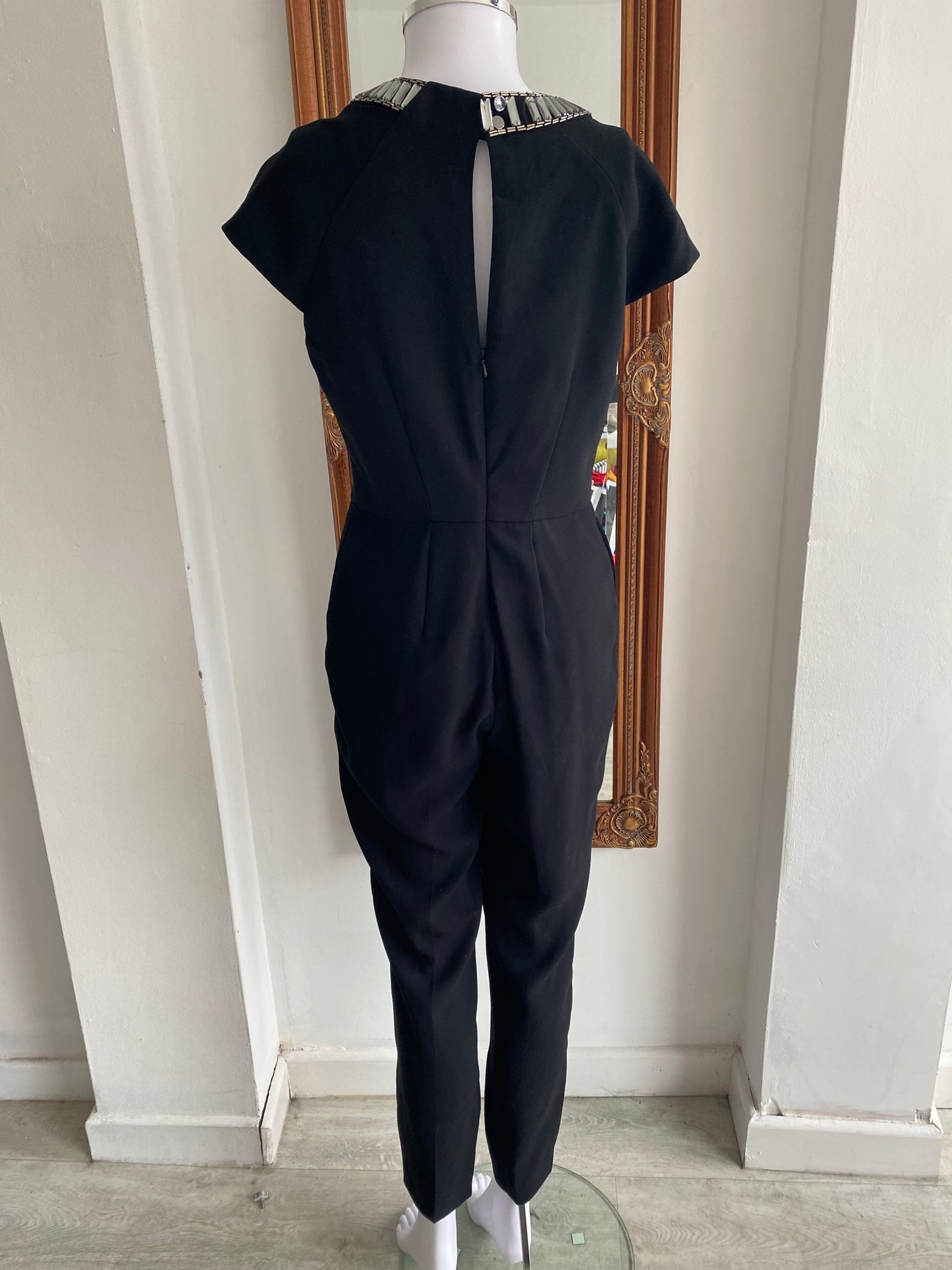 Ted Baker black embellished jumpsuit size 8