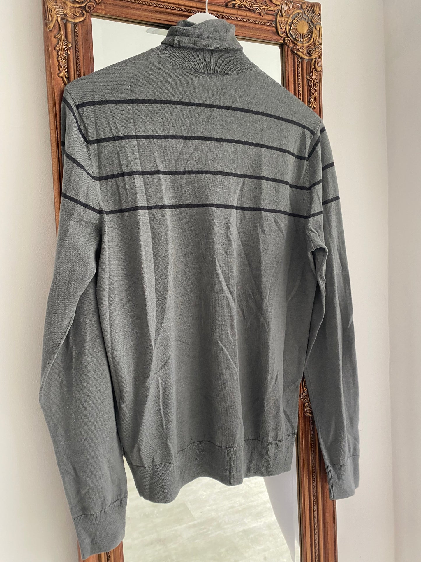 Armani Jeans Grey Wool and Silk Jumper Size Medium