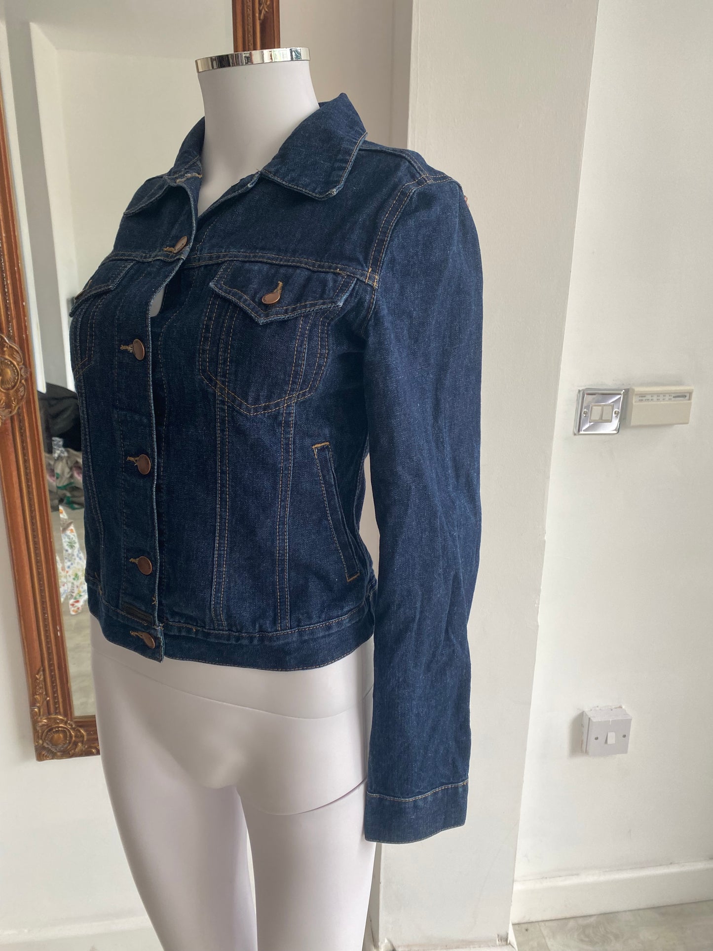 Mango Embellished Denim Jacket Size 6