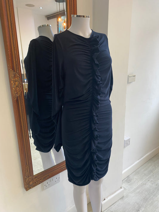 Reiss Navy Ruffle Dress Size 10