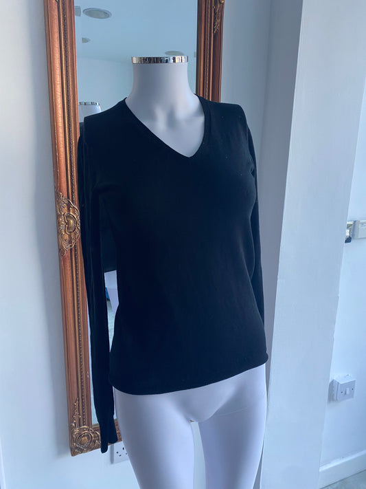 Uniqlo Black Pure New Wool Jumper Size 8