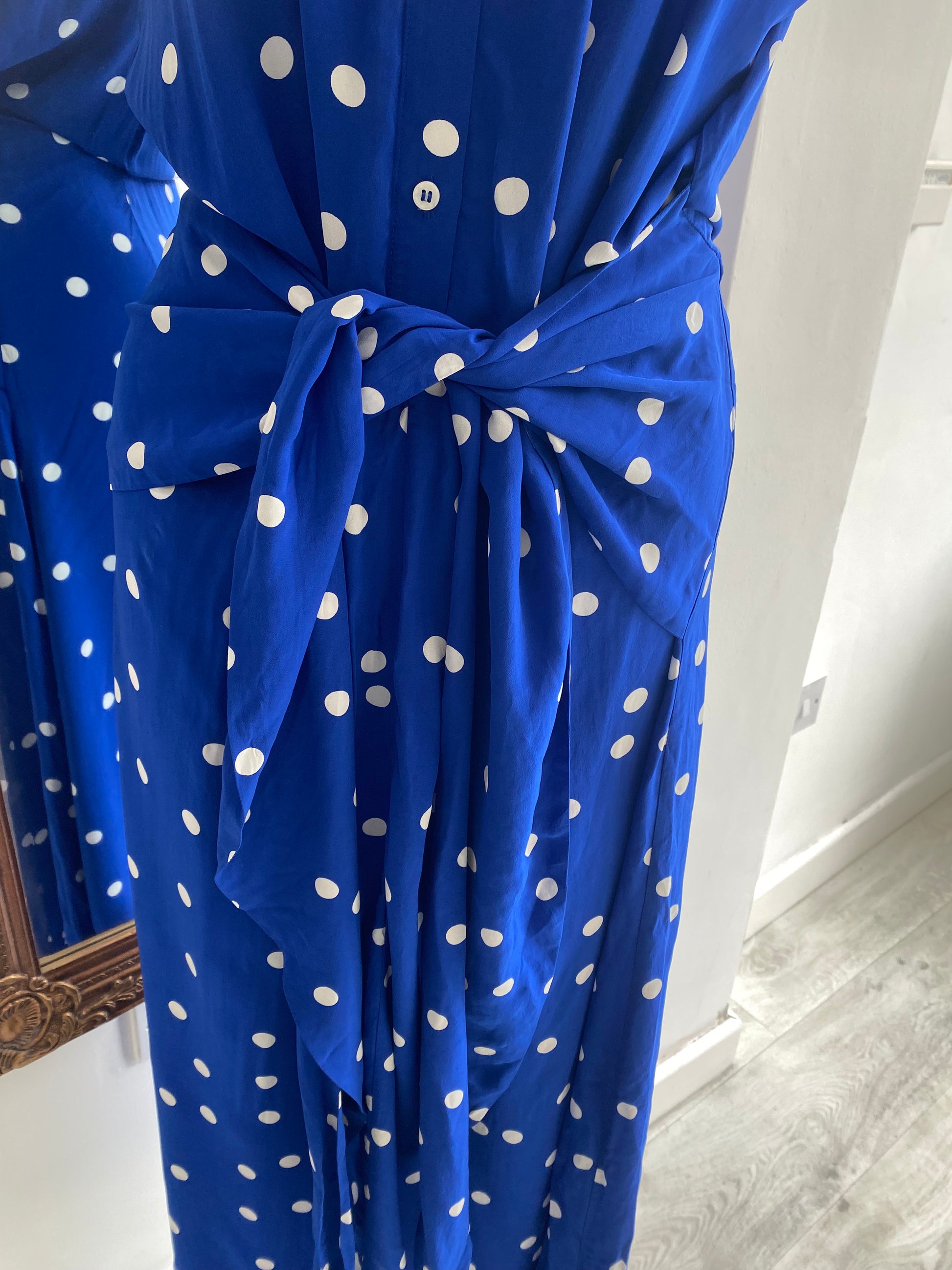 & Other Stories Blue Polka Dot Midi Dress size 8 Follow The Clothes & Other Stories Blue Polka Dot Midi Dress size 8 Follow The Clothes