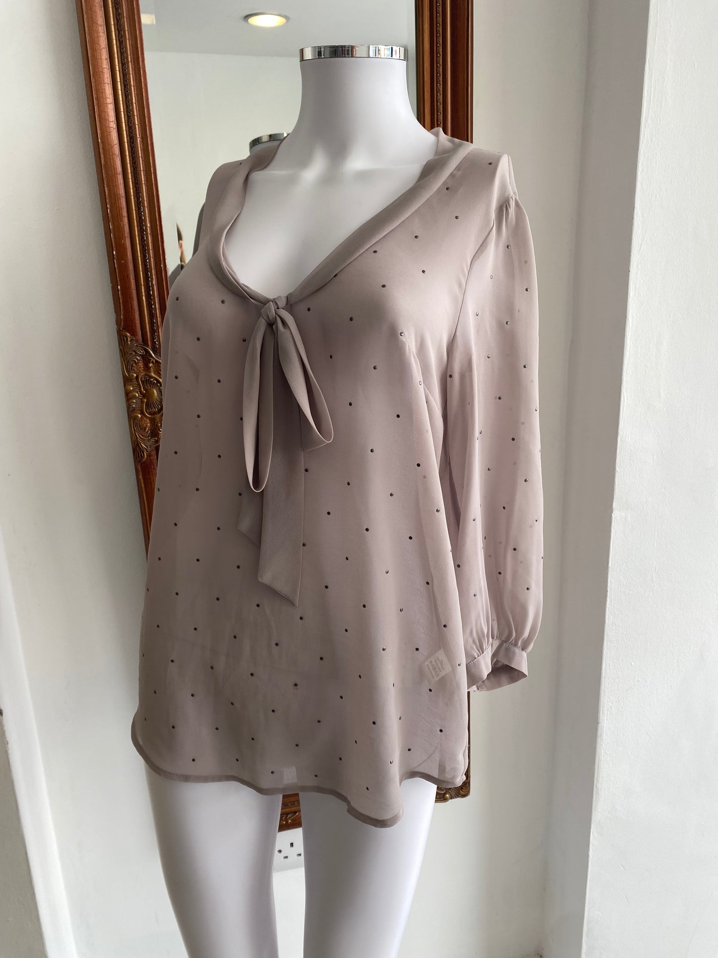 Sheer top with beading size 8-10