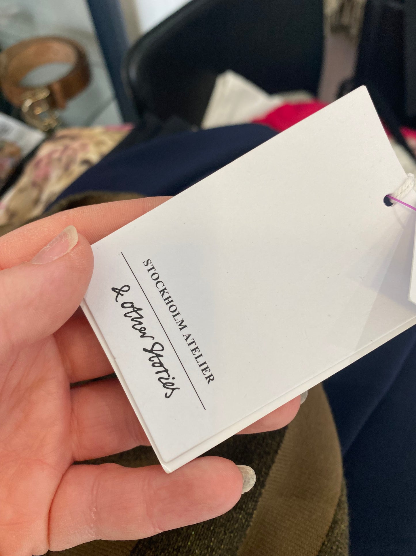 & Other Stories Khaki Shimmer Stripe Top Size 8