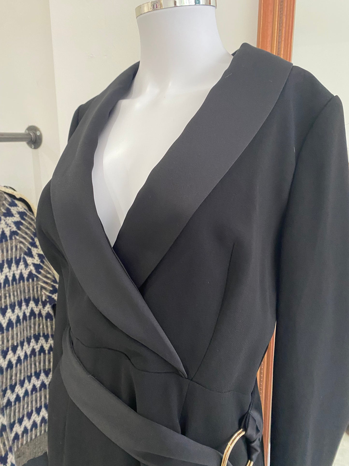 V by Very Black Tuxedo Dress Size 12 With Tags