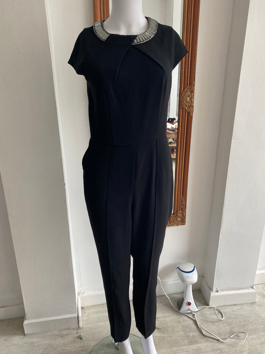 Ted Baker black embellished jumpsuit size 8