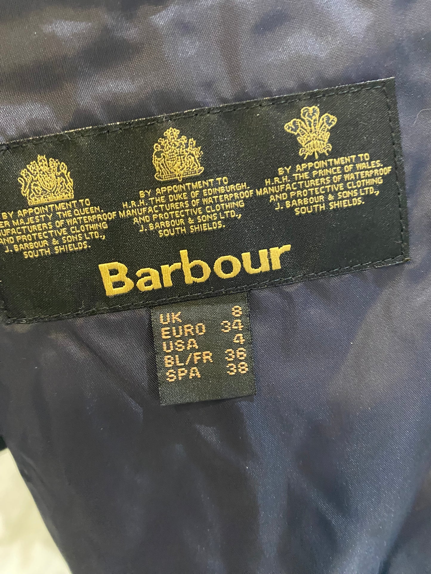 Barbour Cream Padded Coat Size 8