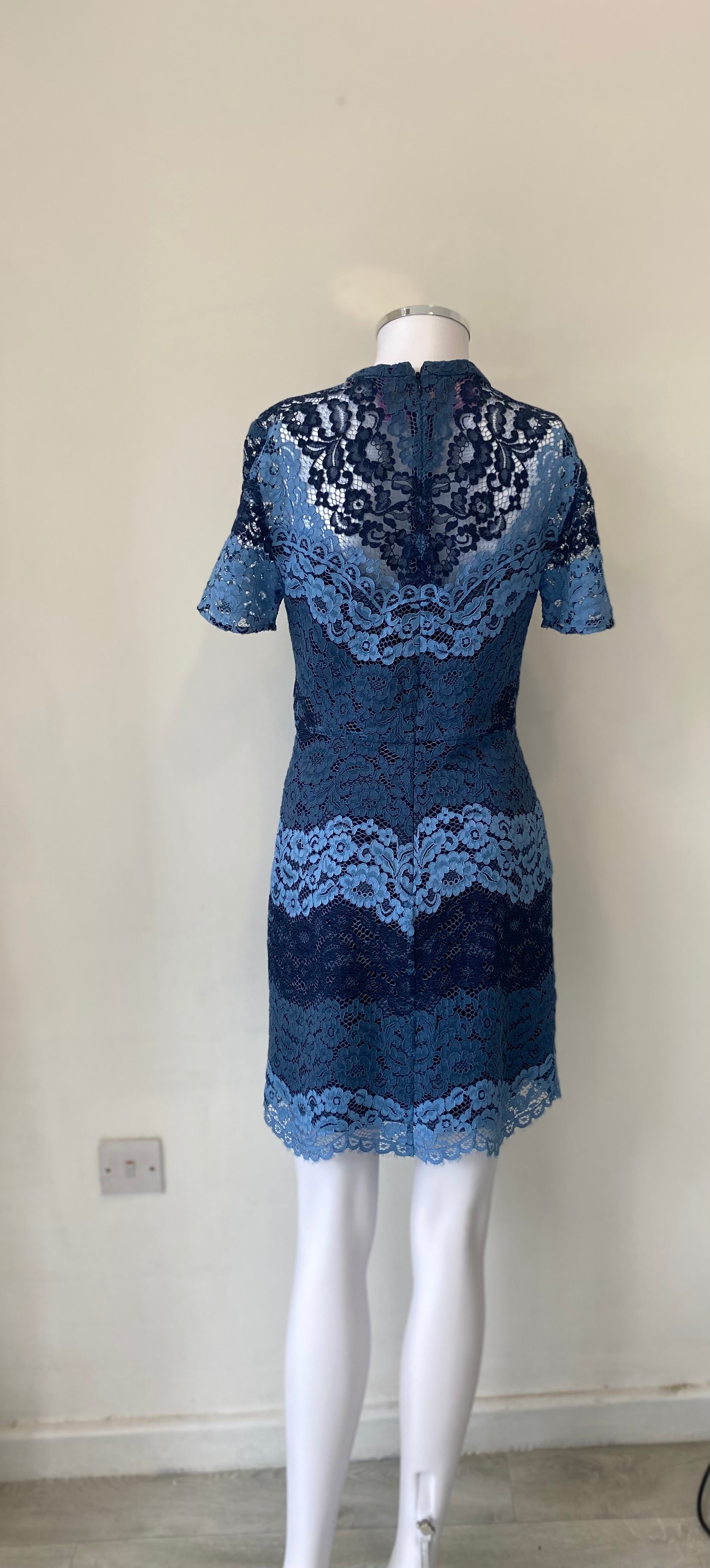 Sandro Blue Lace Dress Size 8 Follow The Clothes Sandro Blue Lace Dress Size 8 Follow The Clothes