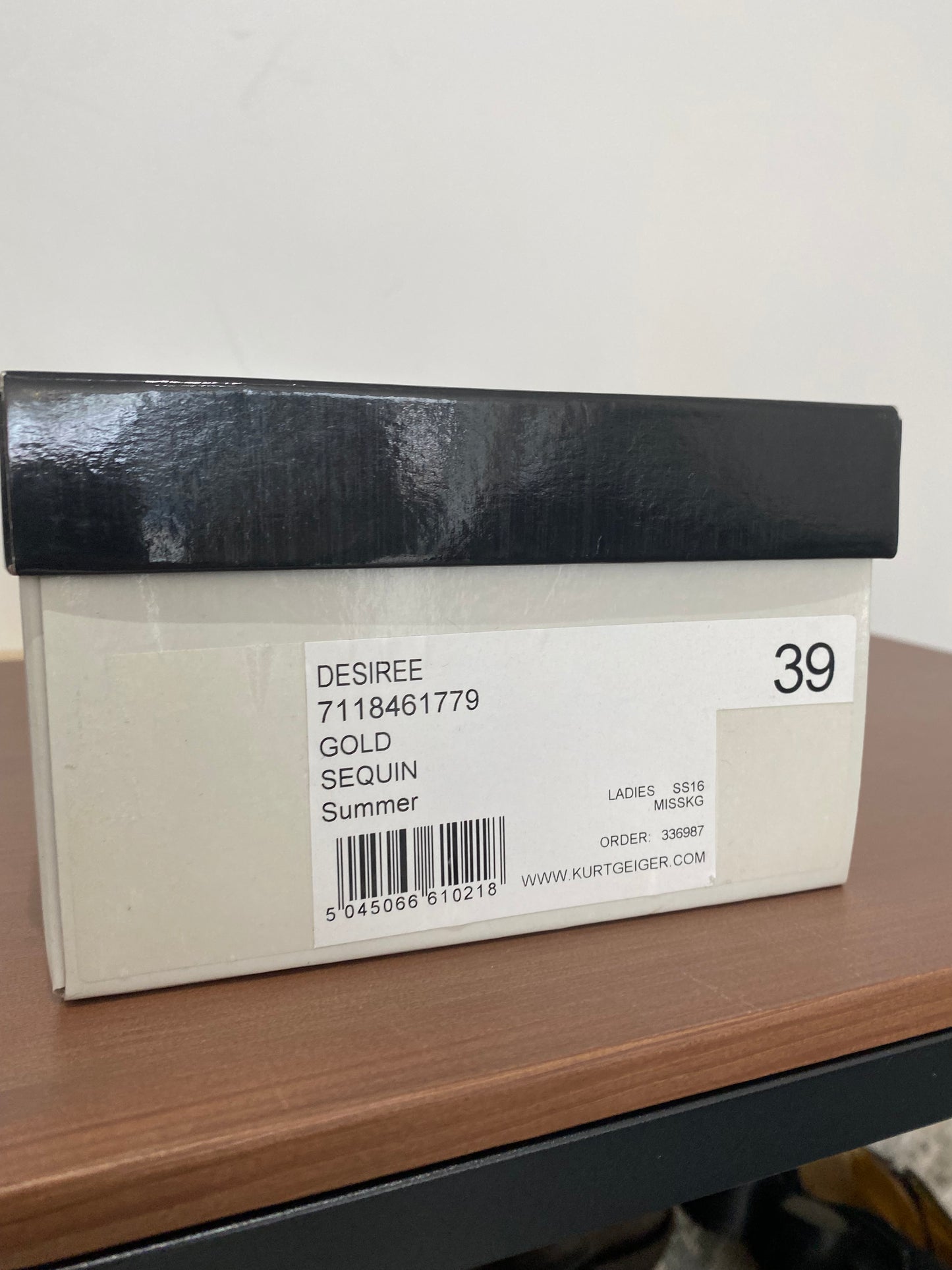 Miss KG Desiree Gold Sequin Espadeilles Size 6 New with Box