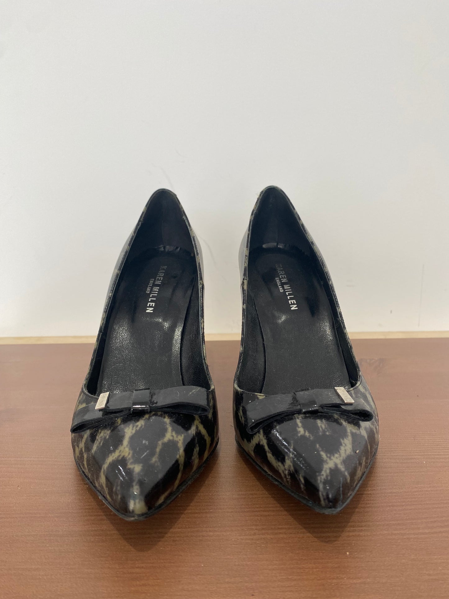 Karen Millen Leopard Print Patent Shoes Size 4
