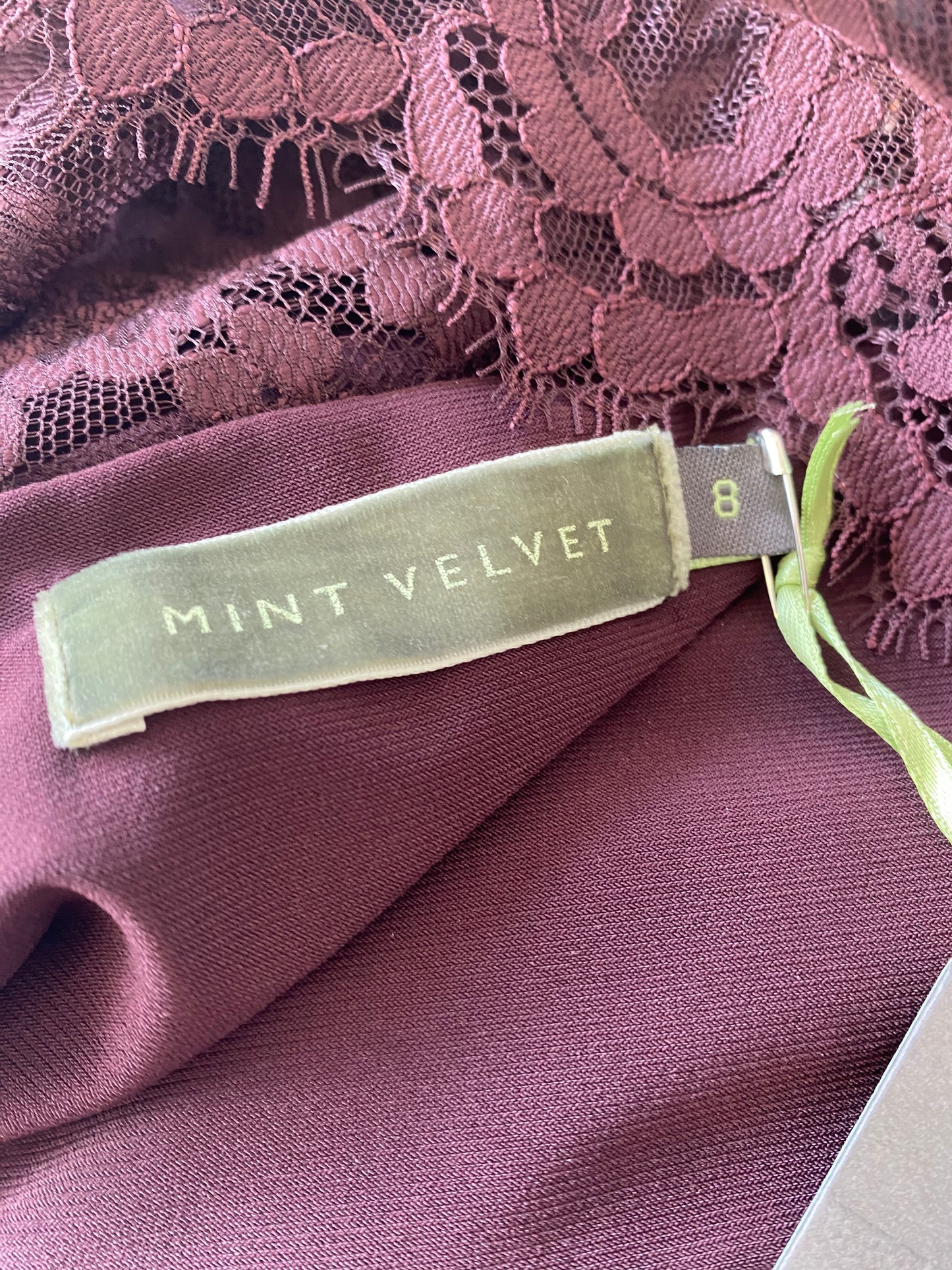 Mint Velvet burgundy dress size 8